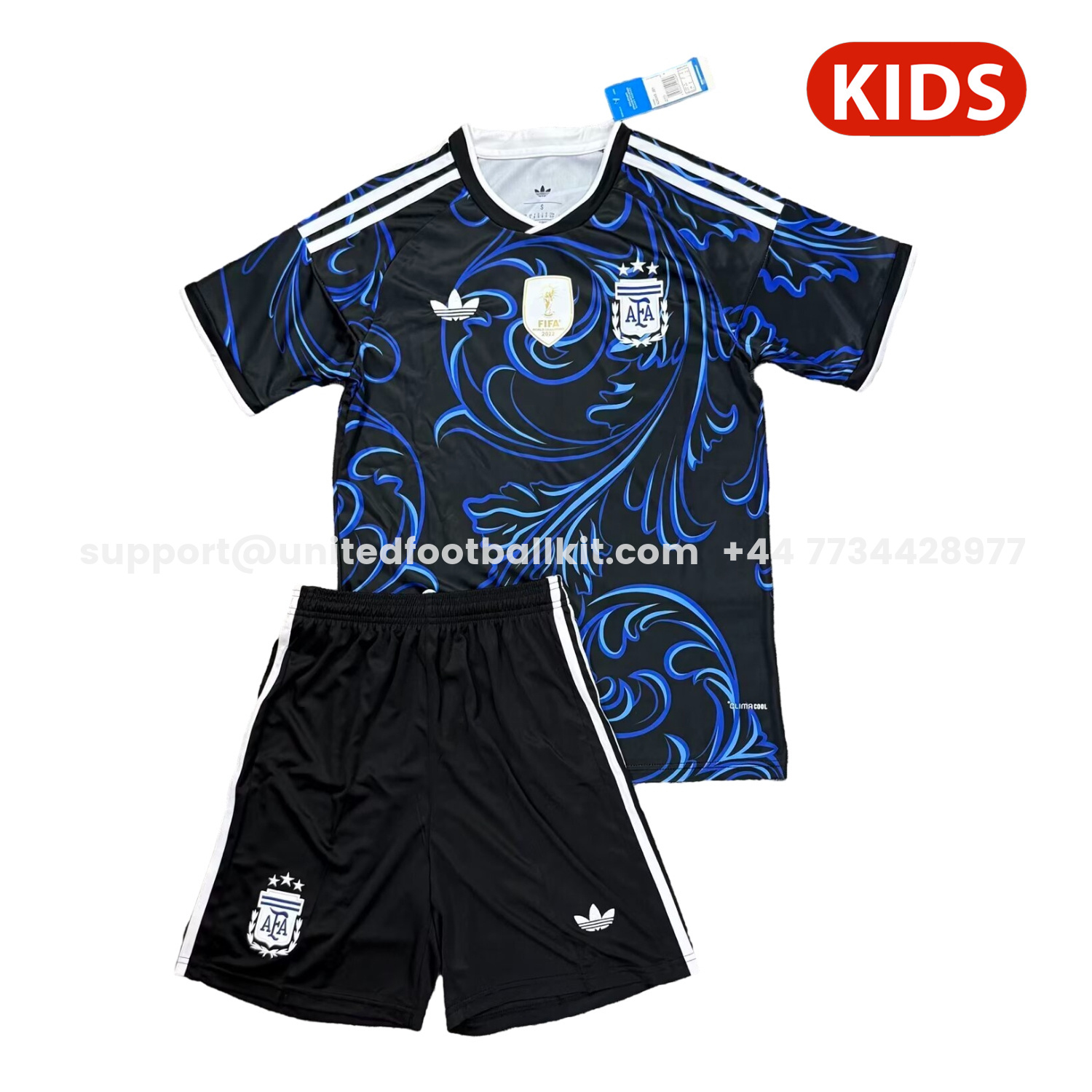Unitedfootballkit.com | Argentina 2026 Away Kids Kit -Customize Name, Number and Patch | Worldwide Shipping