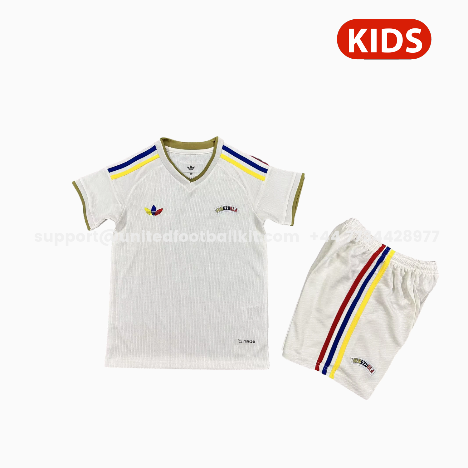 Unitedfootballkit.com | Venezuela 2026 Away Kids Kit -Customize Name, Number and Patch | Worldwide Shipping