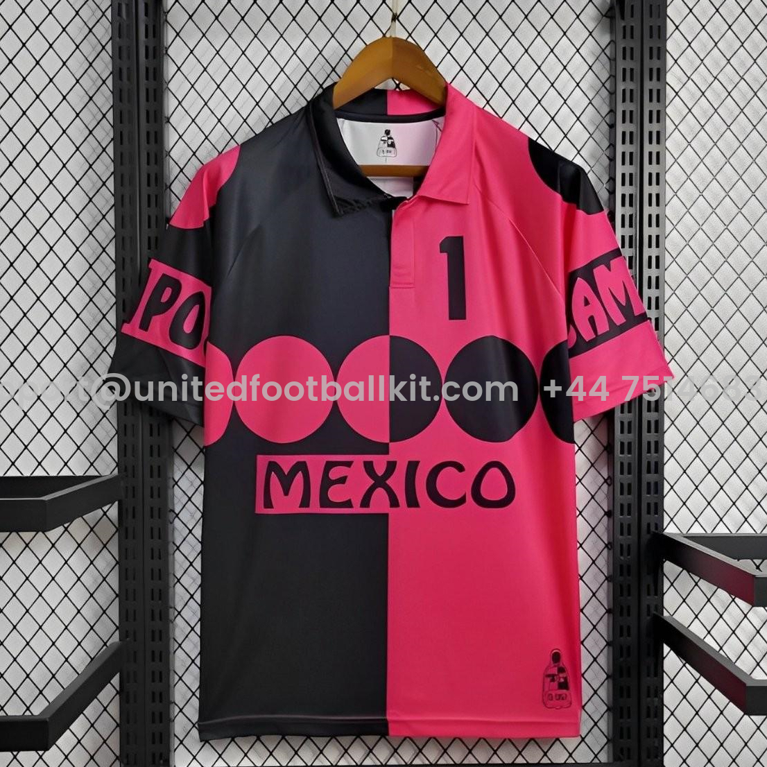 Unitedfootballkit.com | Retro Mexico 1998 World Cup Goalkeeper Pink Black Jersey -Customize Name, Number and Patch | Worldwide Shipping