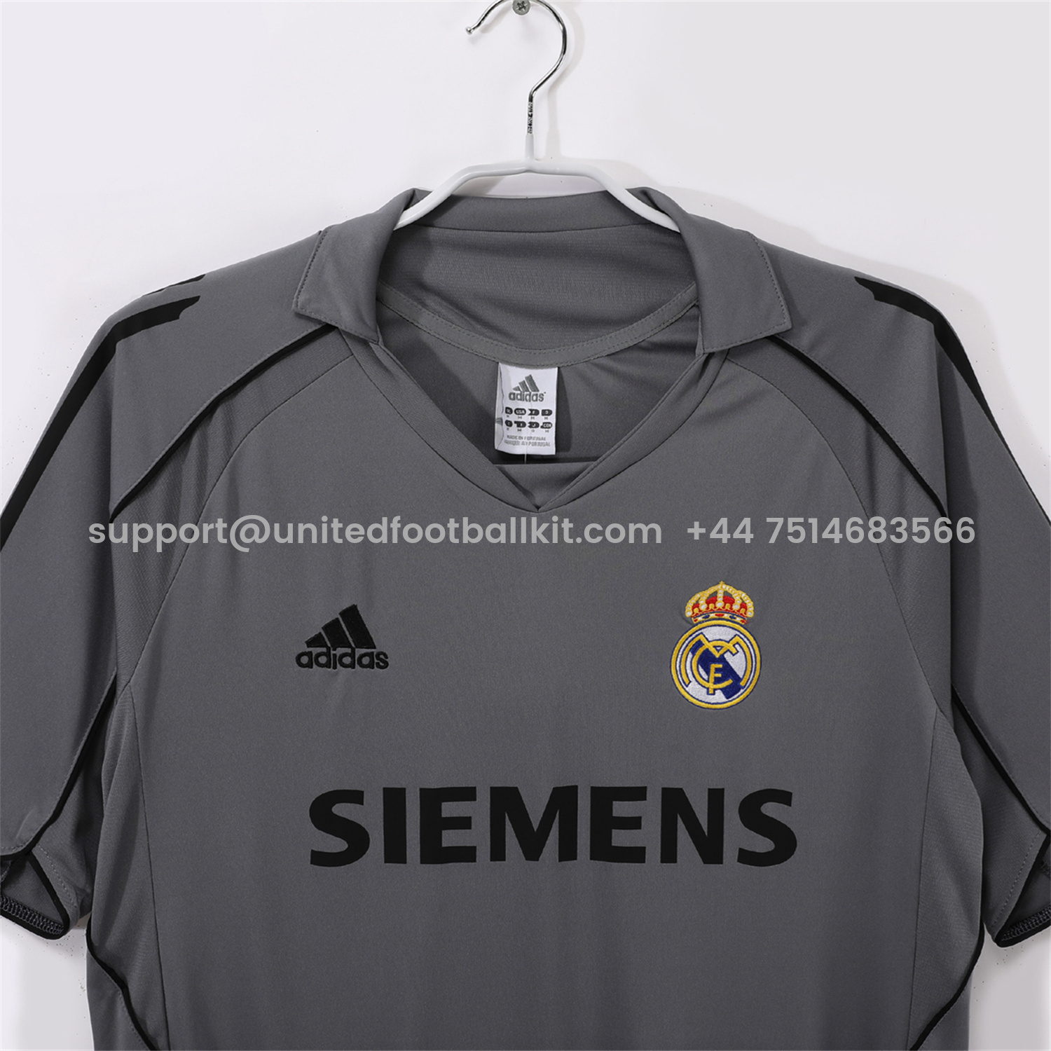 Unitedfootballkit.com | Retro Real Madrid 04-05 Third Grey Jersey -Customize Name, Number and Patch | Worldwide Shipping