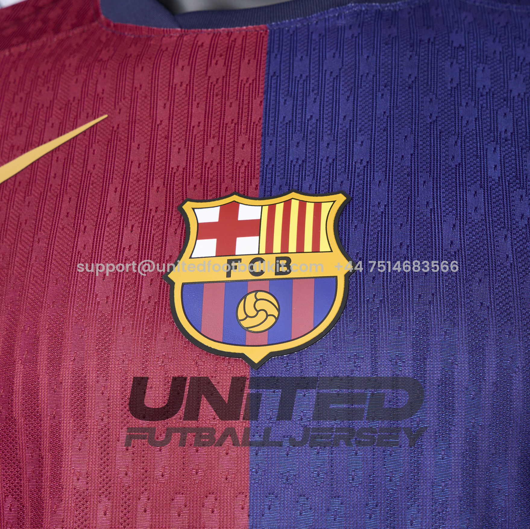 Unitedfootballkit.com | Barcelona 24-25 Home Unsponsored Jersey - Player Version -Customize Name, Number and Patch | Worldwide Shipping