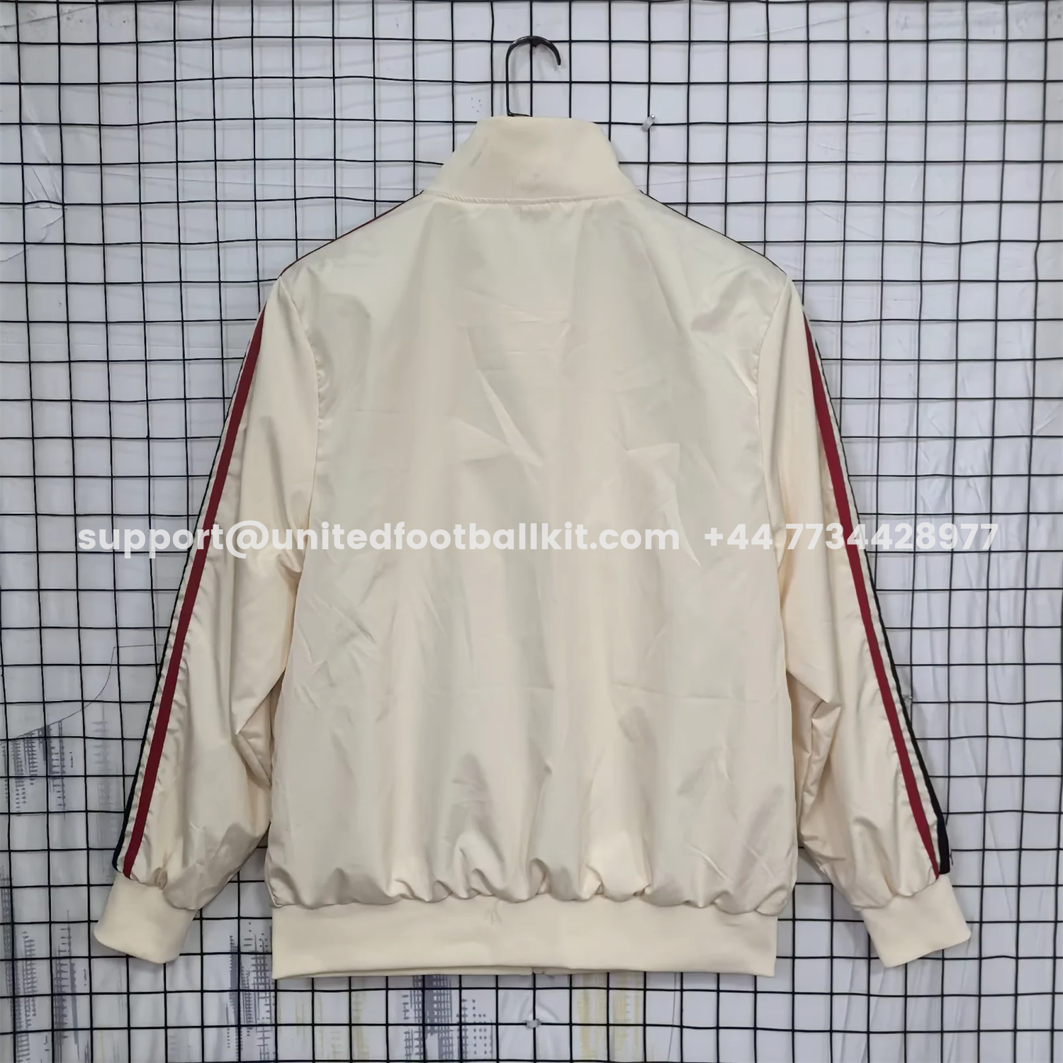 Unitedfootballkit.com | Flamengo 26-27 Training Windbreaker Jacket - Cream -Customize Name, Number and Patch | Worldwide Shipping