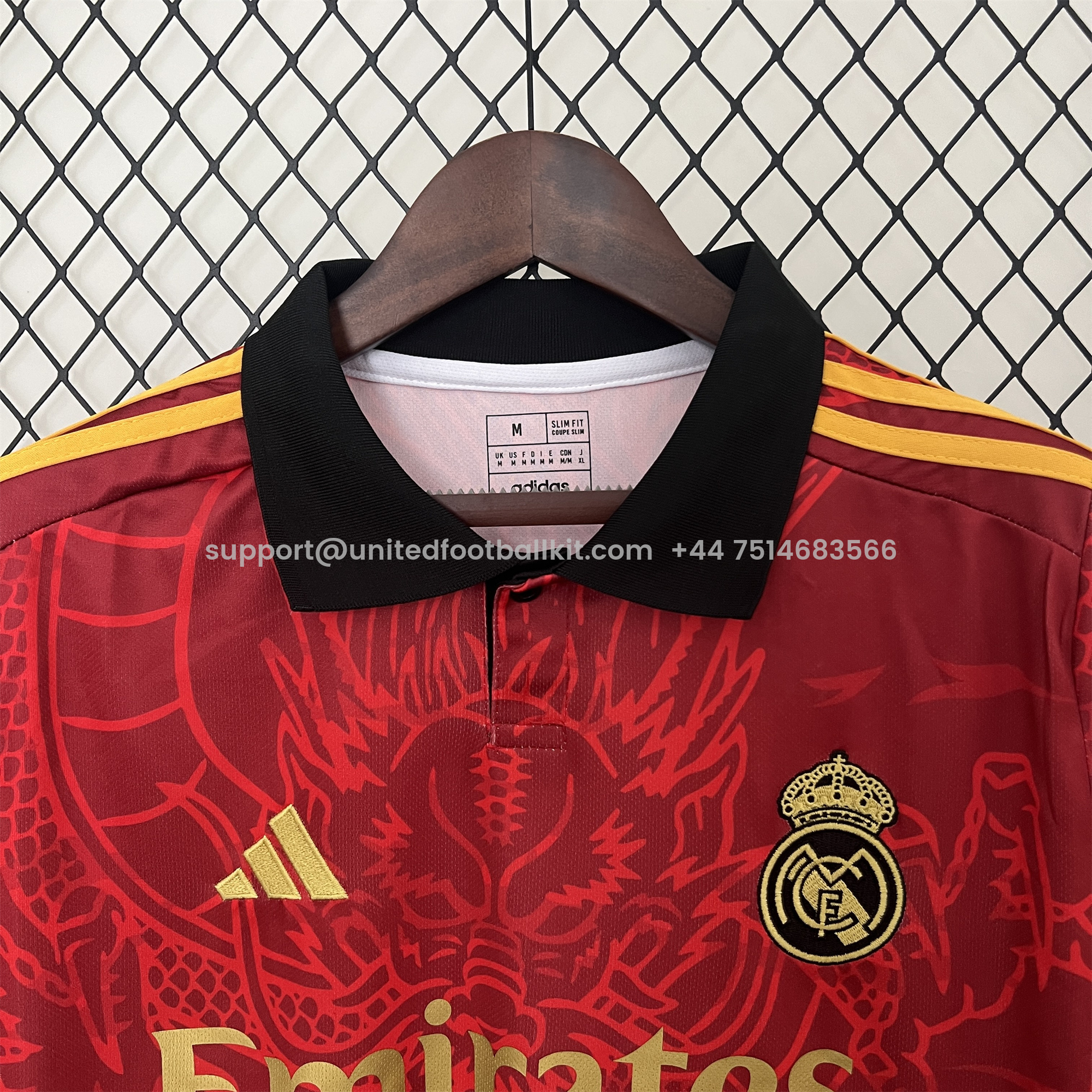 Unitedfootballkit.com | Real Madrid 24-25 Red Colorful Dragon Speical Jersey - Fans Version -Customize Name, Number and Patch | Worldwide Shipping