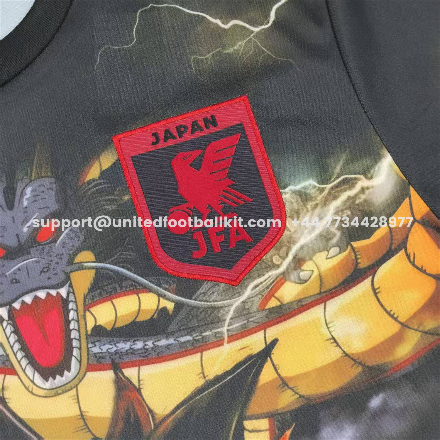 Unitedfootballkit.com | Japan 25-26 Black Goku And Shenron Special Jersey - Fans Version -Customize Name, Number and Patch | Worldwide Shipping