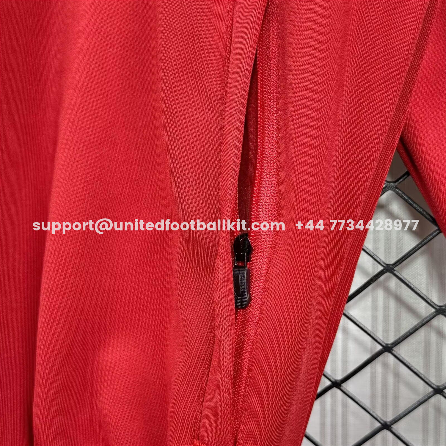 Unitedfootballkit.com | Frankfurt 25-26 Training Windbreaker Jacket - Red -Customize Name, Number and Patch | Worldwide Shipping