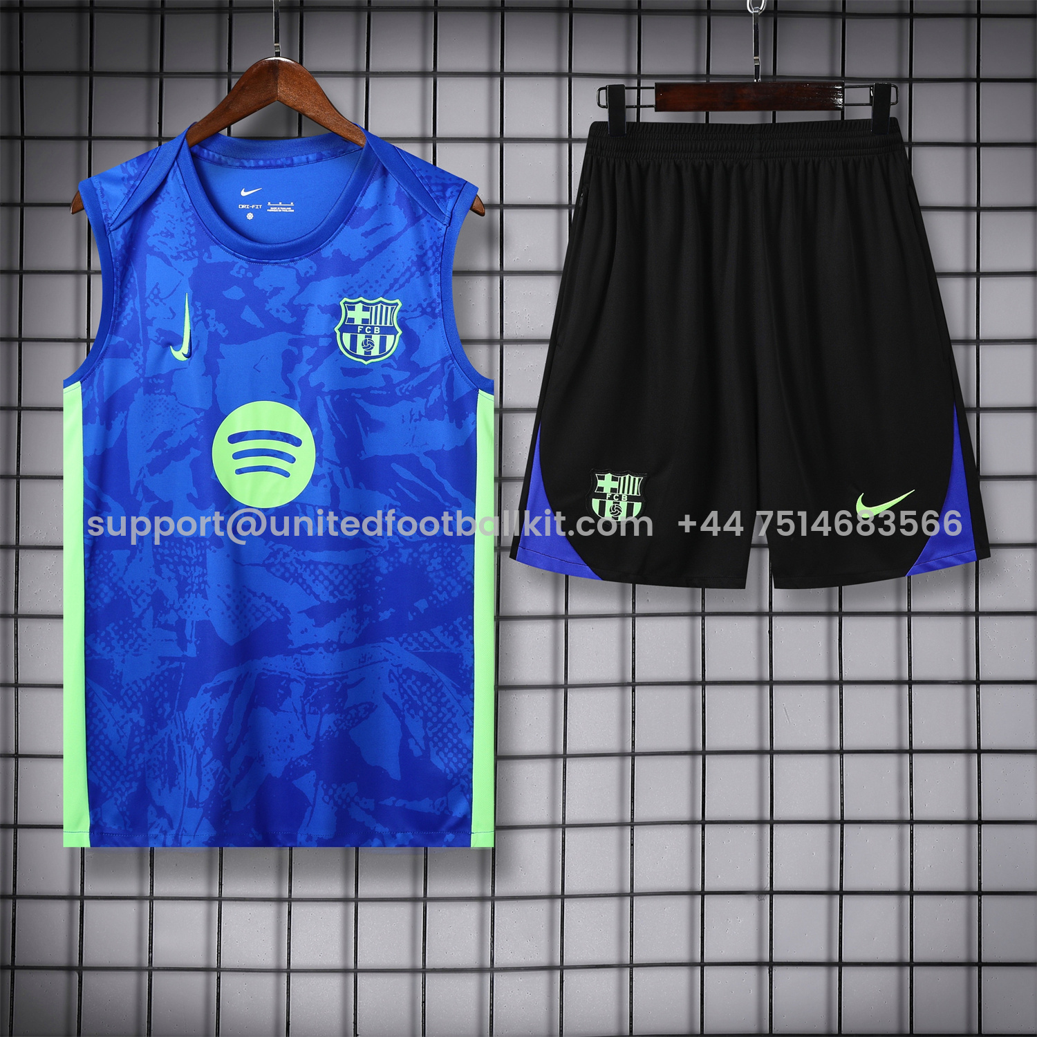 Unitedfootballkit.com | Barcelona 25-26 Vest Training Set - Blue Camouflage -Customize Name, Number and Patch | Worldwide Shipping
