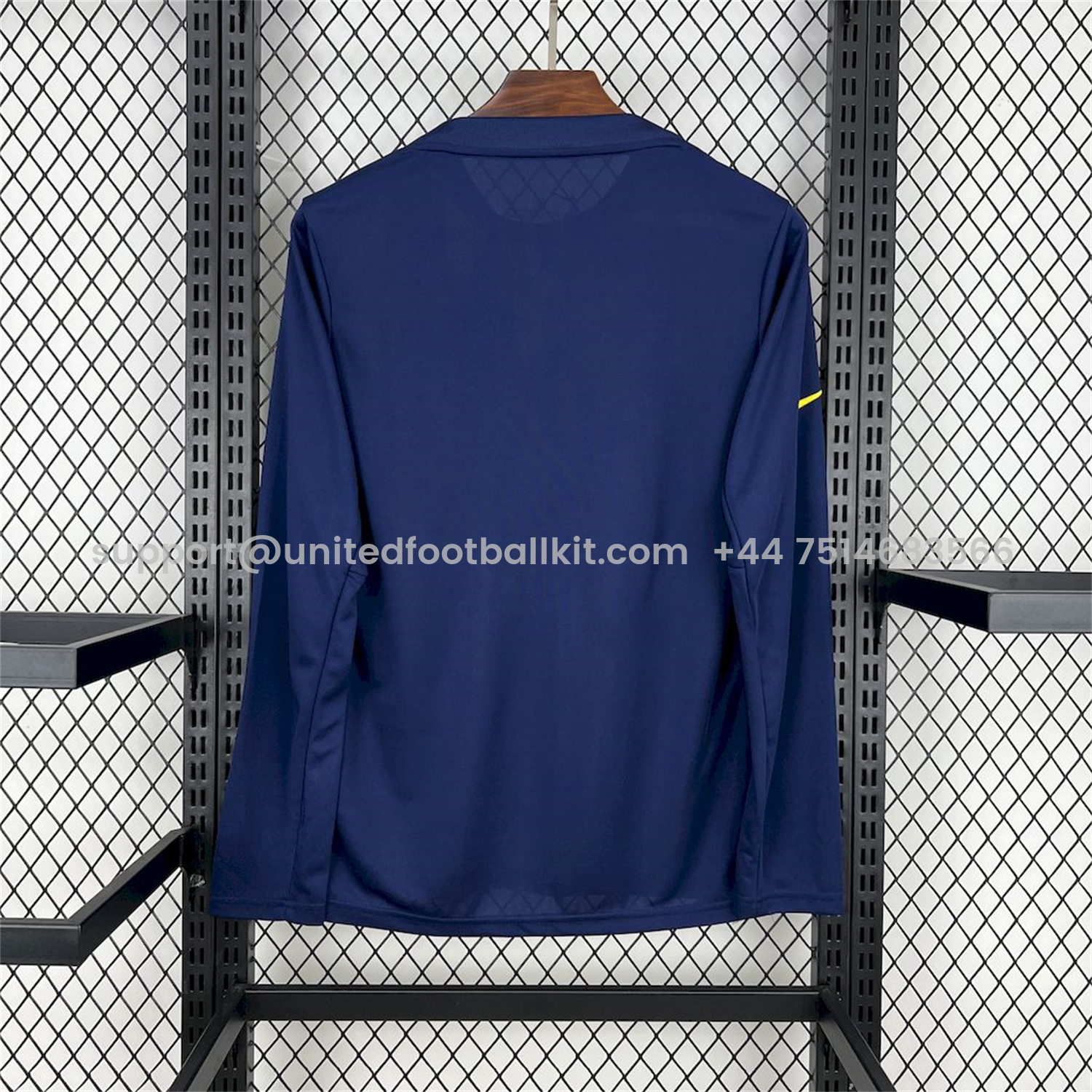 Unitedfootballkit.com | Atletico Madrid 25-26 Yellow Blue Stripes Pre-Match Training Long Sleeves Jersey - Fans Version -Customize Name, Number and Patch | Worldwide Shipping