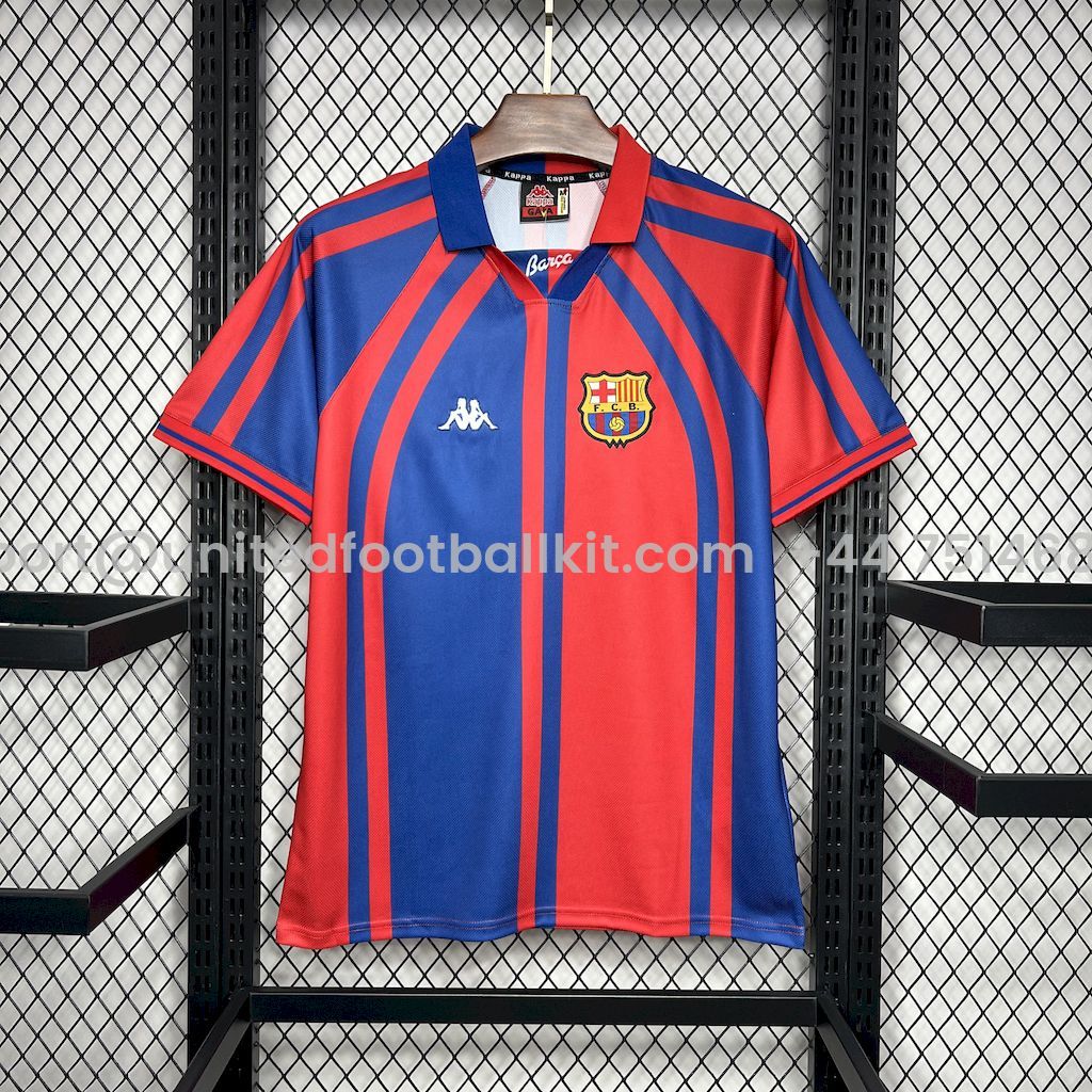 Unitedfootballkit.com | Retro Barcelona 1997-98 European Home Jersey -Customize Name, Number and Patch | Worldwide Shipping