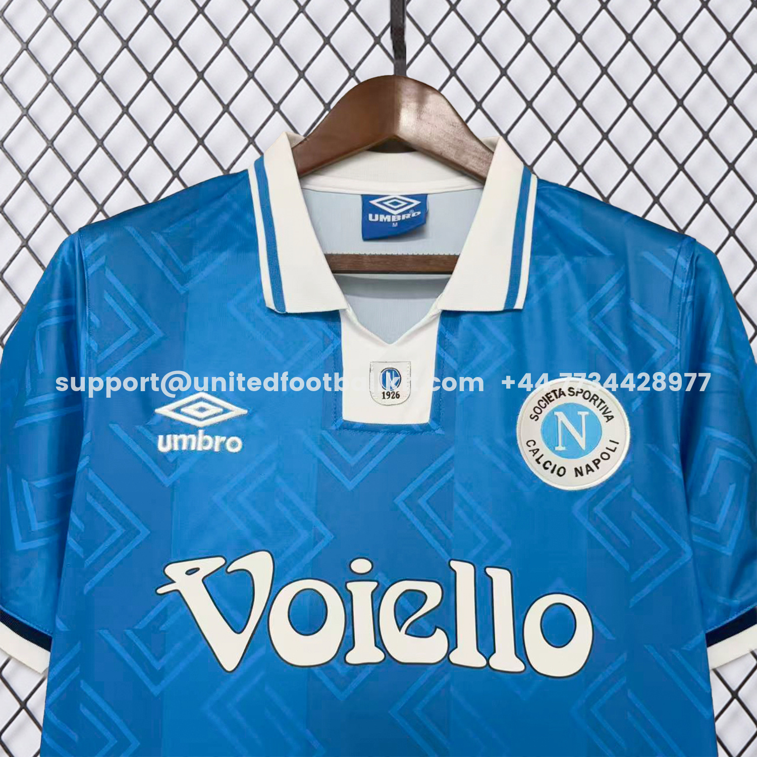 Unitedfootballkit.com | Retro Napoli 1993-94 Home Blue Jersey -Customize Name, Number and Patch | Worldwide Shipping