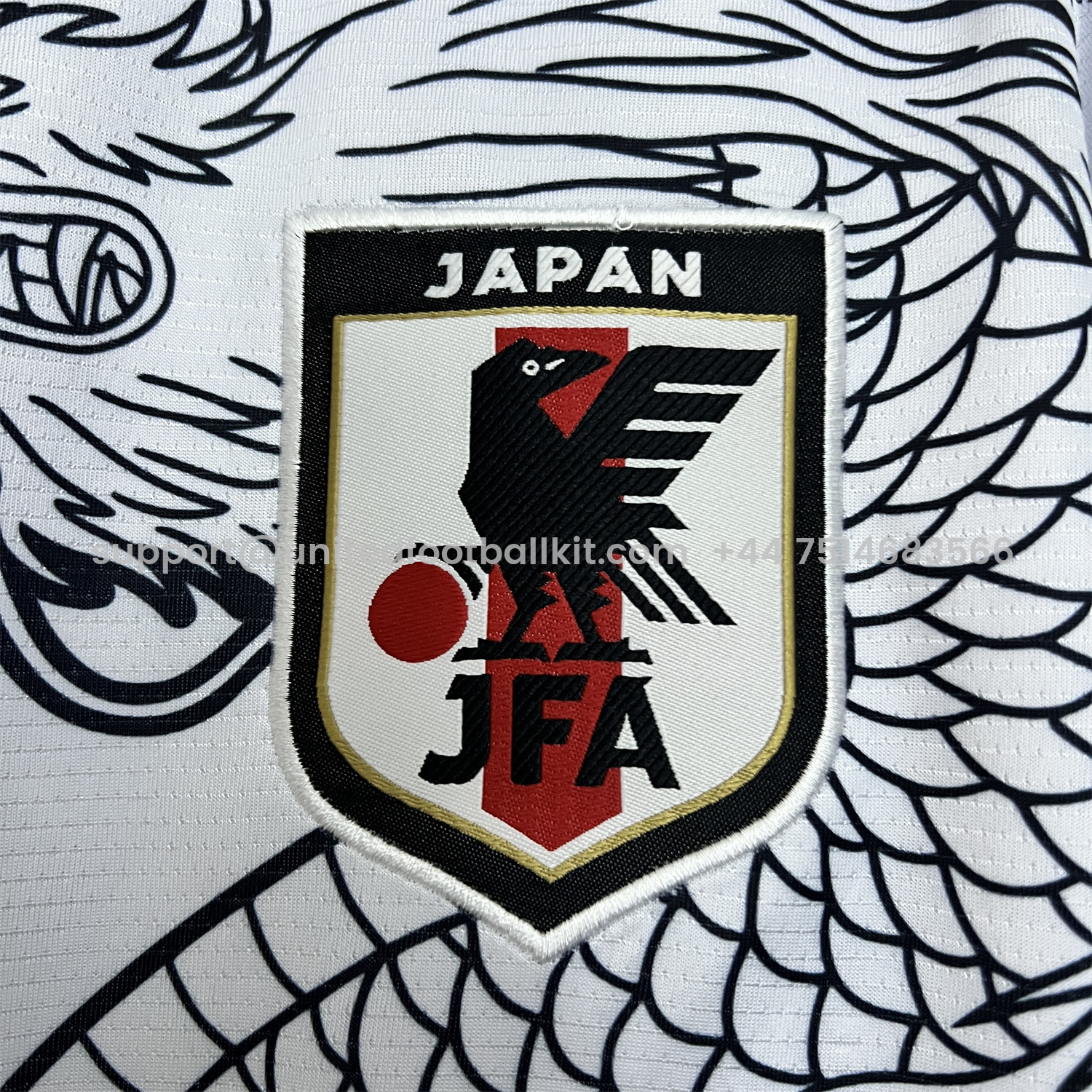Unitedfootballkit.com | Japan 2024 Dragon and Inscription White Jersey - Fans Version -Customize Name, Number and Patch | Worldwide Shipping