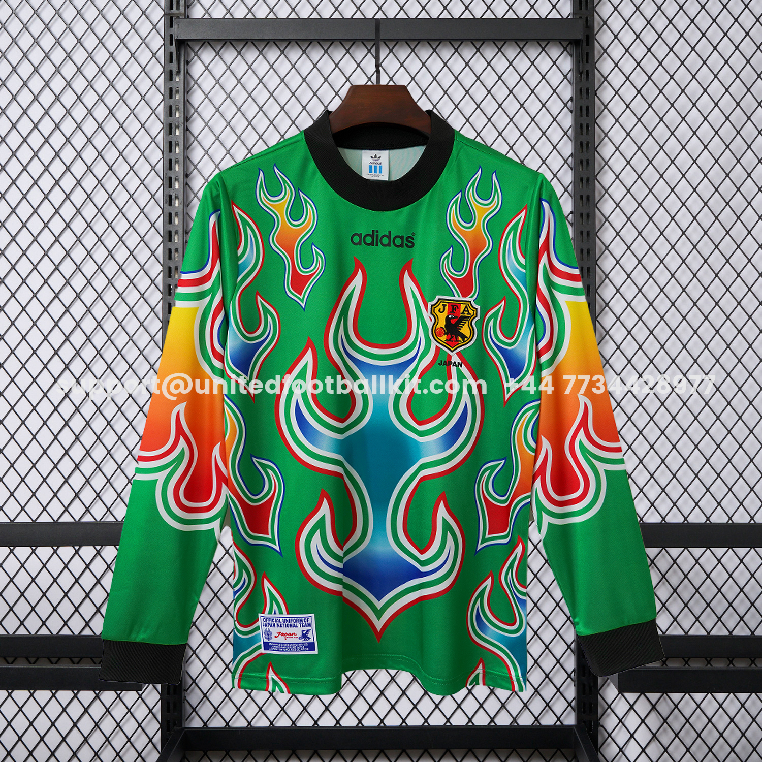 Unitedfootballkit.com | Retro Japan 1998 Green Goalkeeper Long Sleeves Jersey -Customize Name, Number and Patch | Worldwide Shipping