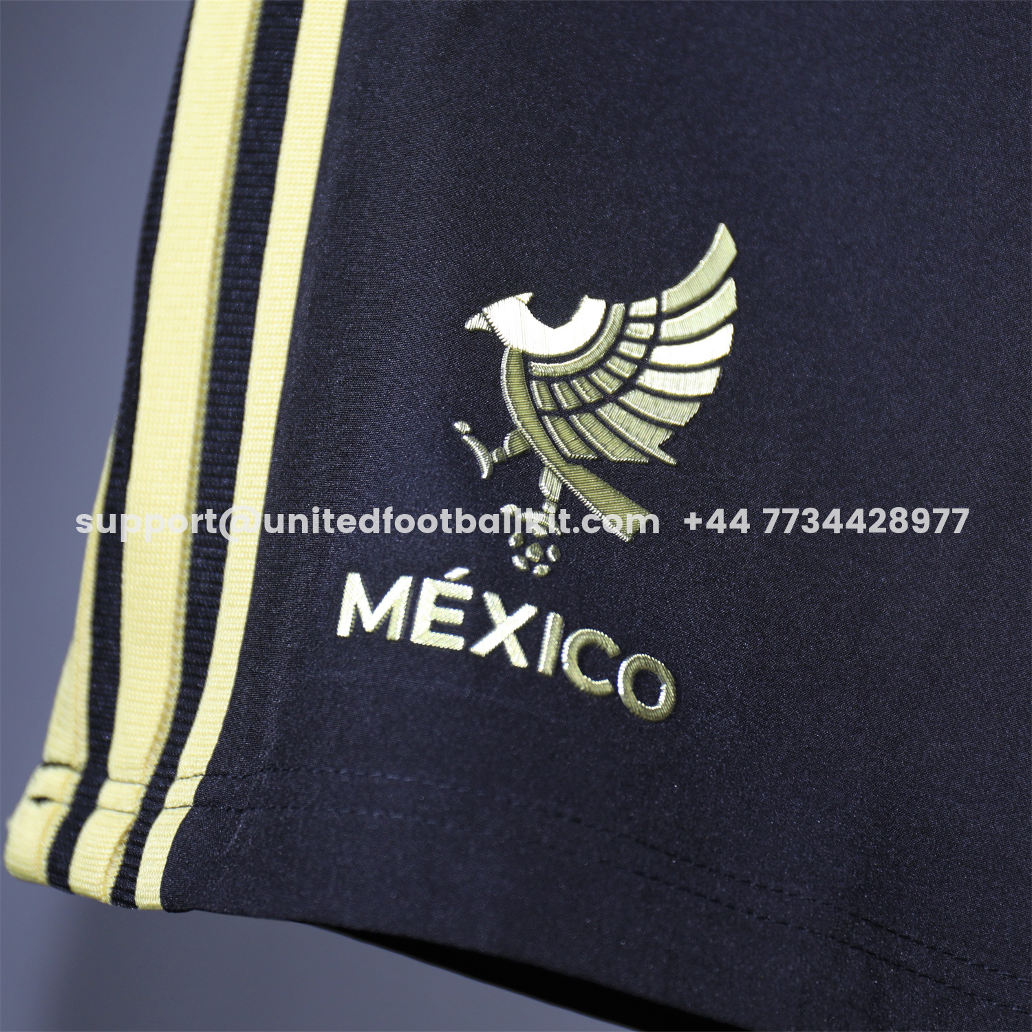Unitedfootballkit.com | Mexico 2025 Gold Cup Black Shorts - Player Version -Customize Name, Number and Patch | Worldwide Shipping