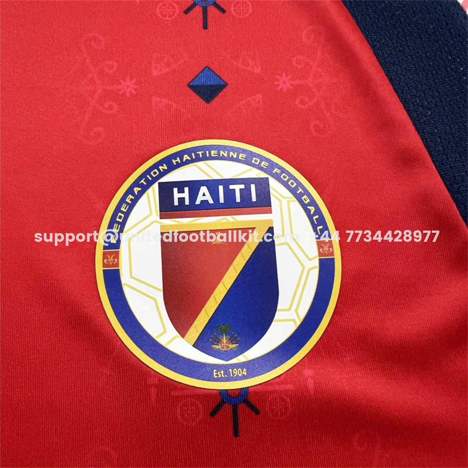 Unitedfootballkit.com | Haiti 2026 Third Red Jersey - Fans Version -Customize Name, Number and Patch | Worldwide Shipping