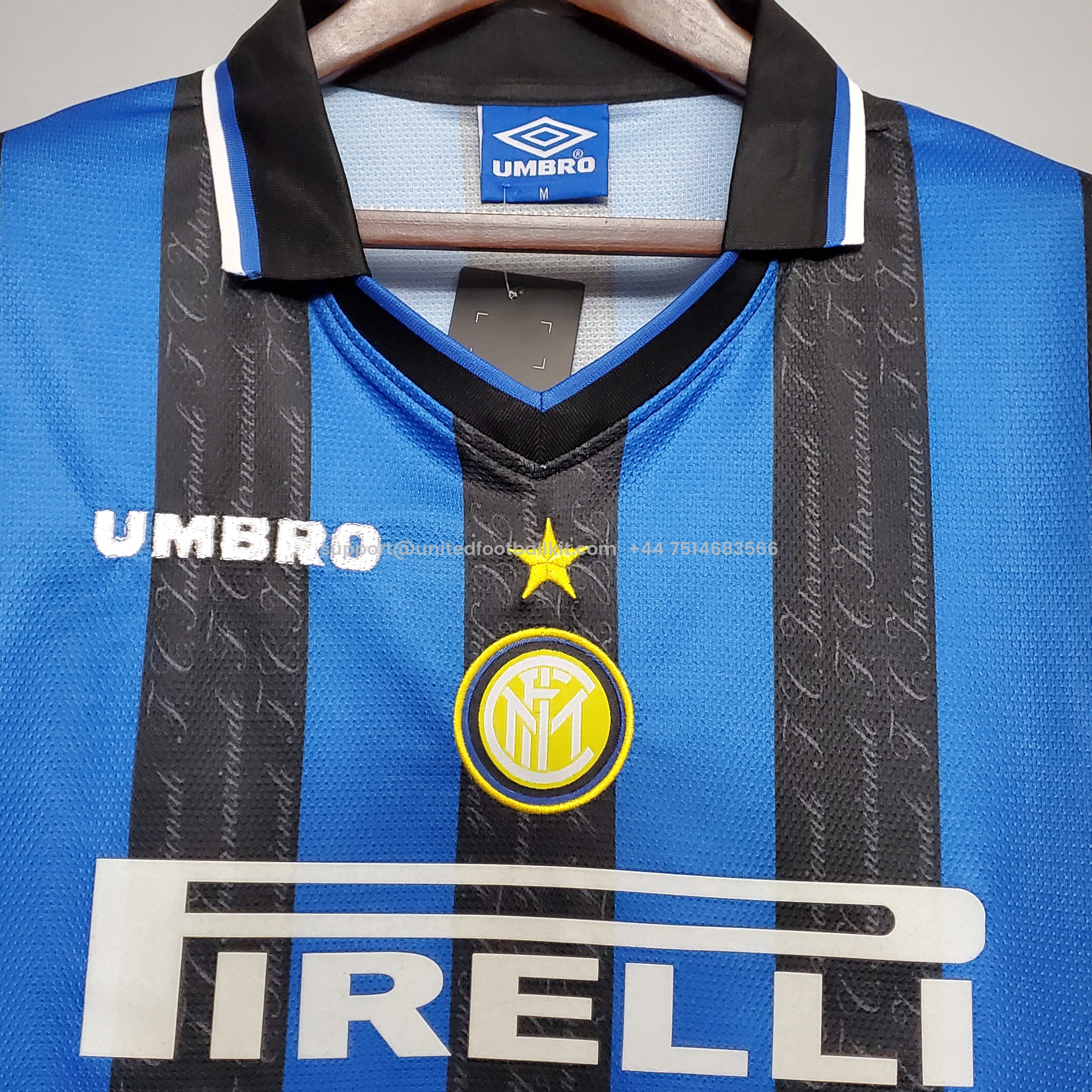 Unitedfootballkit.com | Retro Inter Milan 97-98 Home Stadium Jersey -Customize Name, Number and Patch | Worldwide Shipping