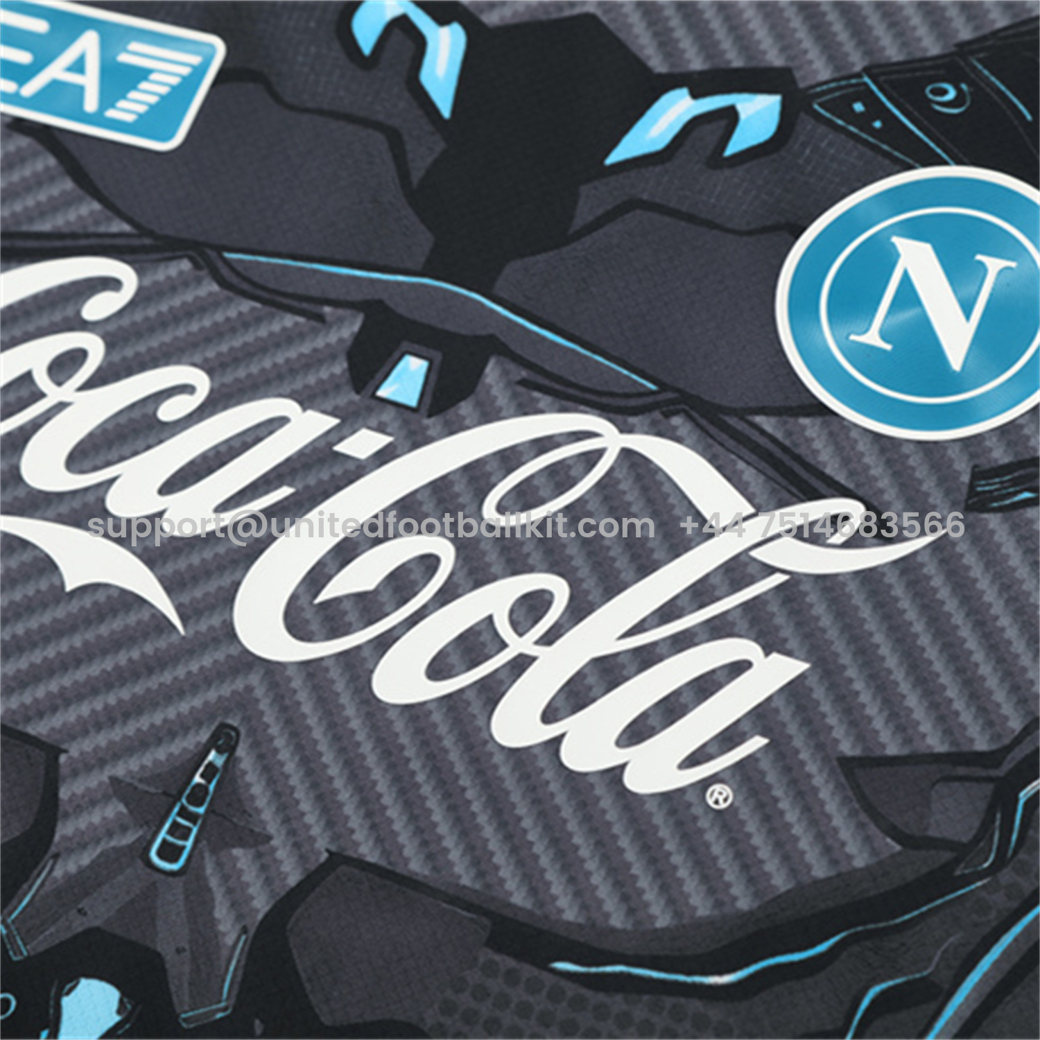 Unitedfootballkit.com | Napoli 25-26 Short-Sleeve Training Set - Gray Mecha Top & Black Shorts -Customize Name, Number and Patch | Worldwide Shipping