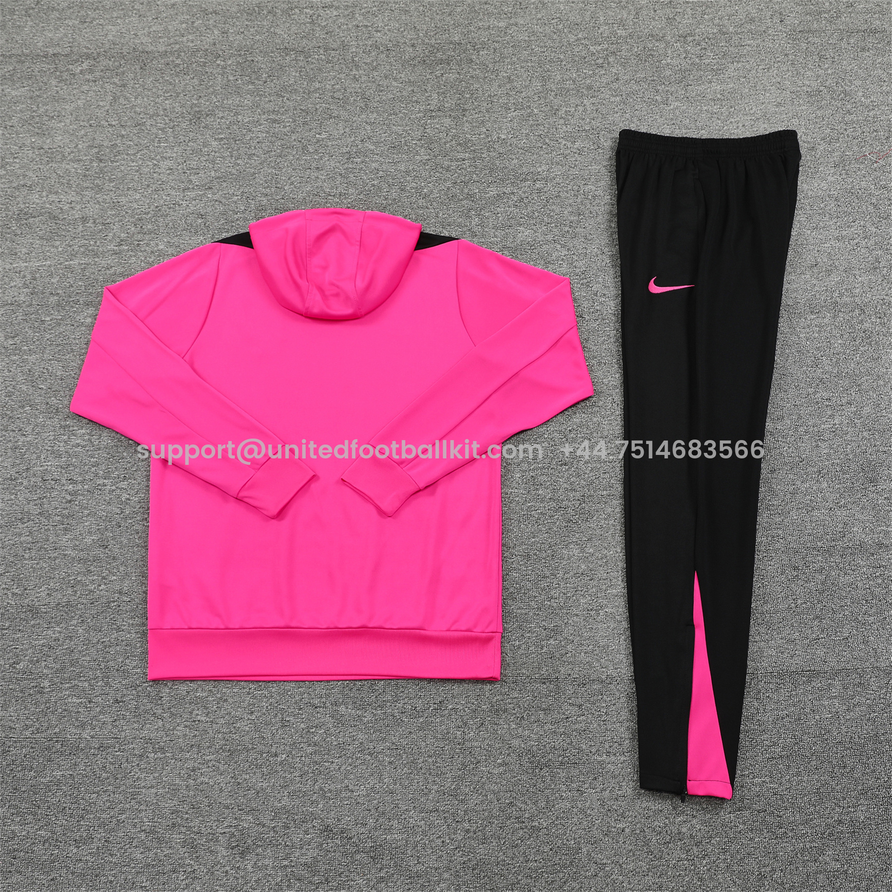 Unitedfootballkit.com | C.H.E.L.S.E.A 24-25 Training Hoodie Set - Pink Hoodie and Black Pants -Customize Name, Number and Patch | Worldwide Shipping