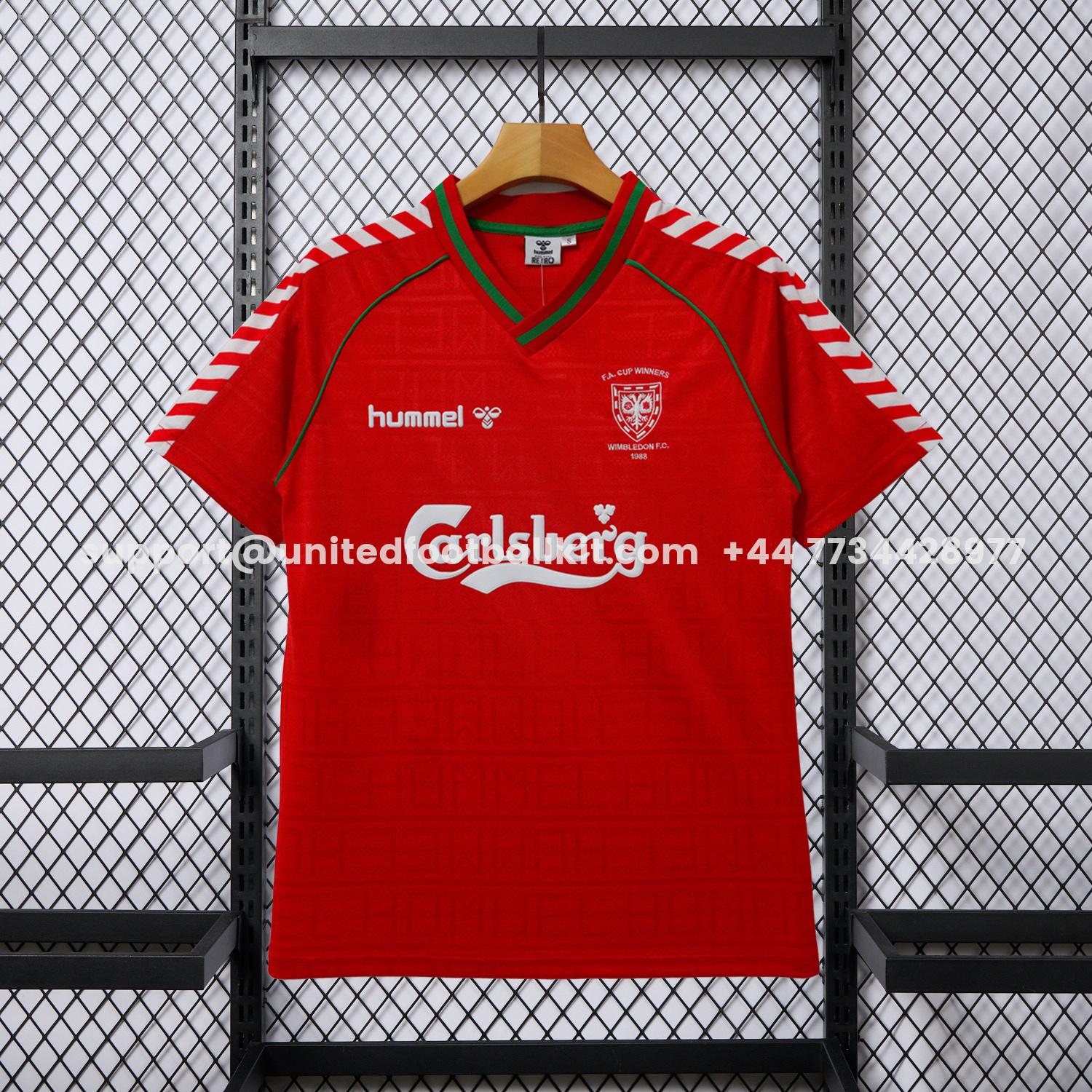 Unitedfootballkit.com | Retro Wimbledon 1988-89 Away Red Jersey -Customize Name, Number and Patch | Worldwide Shipping