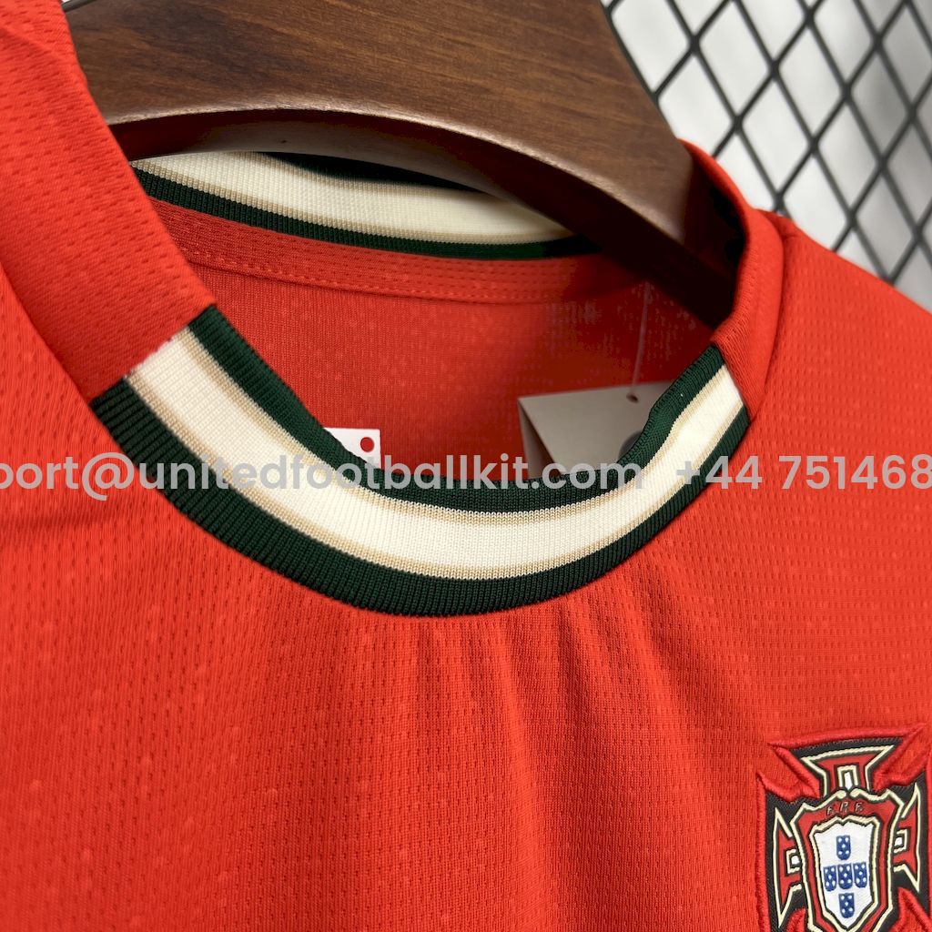 Unitedfootballkit.com | Portugal 2025-26 Home Kids Kit -Customize Name, Number and Patch | Worldwide Shipping