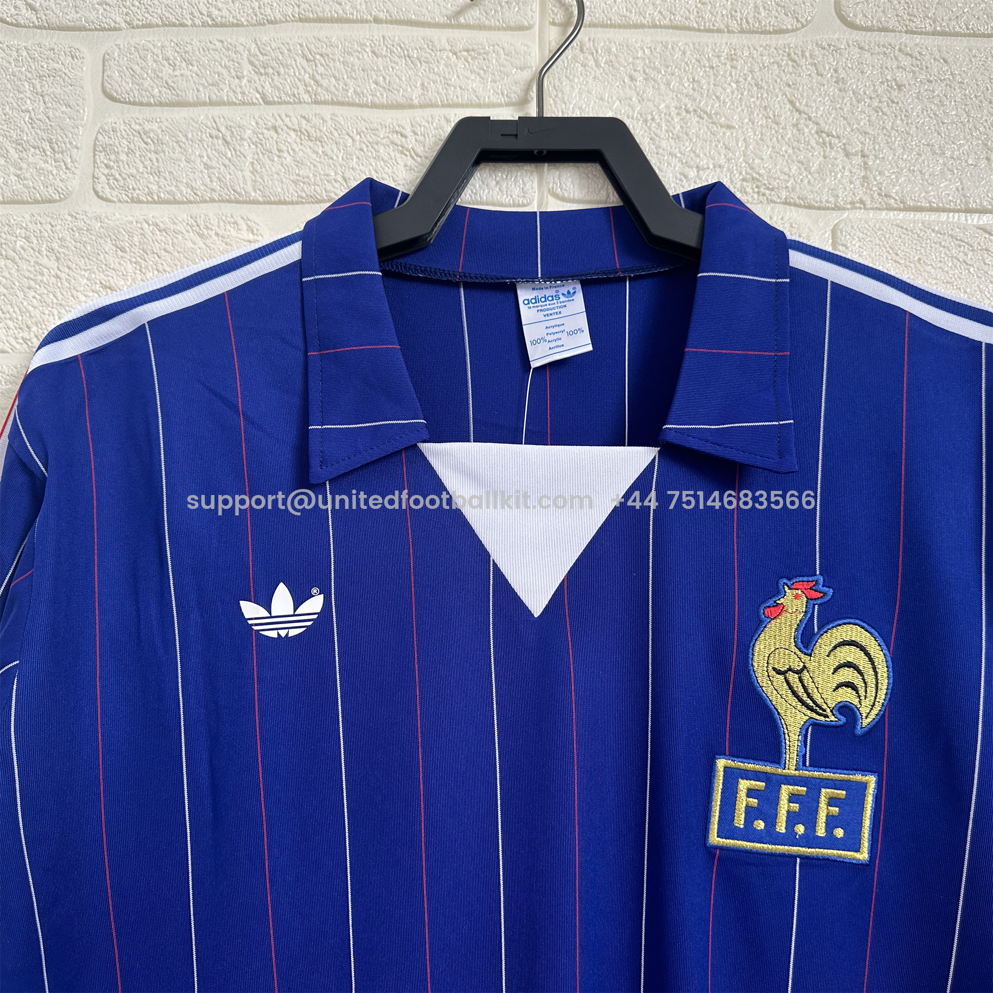 Unitedfootballkit.com | Retro France 1980-82 Home Long Sleeve Jersey -Customize Name, Number and Patch | Worldwide Shipping