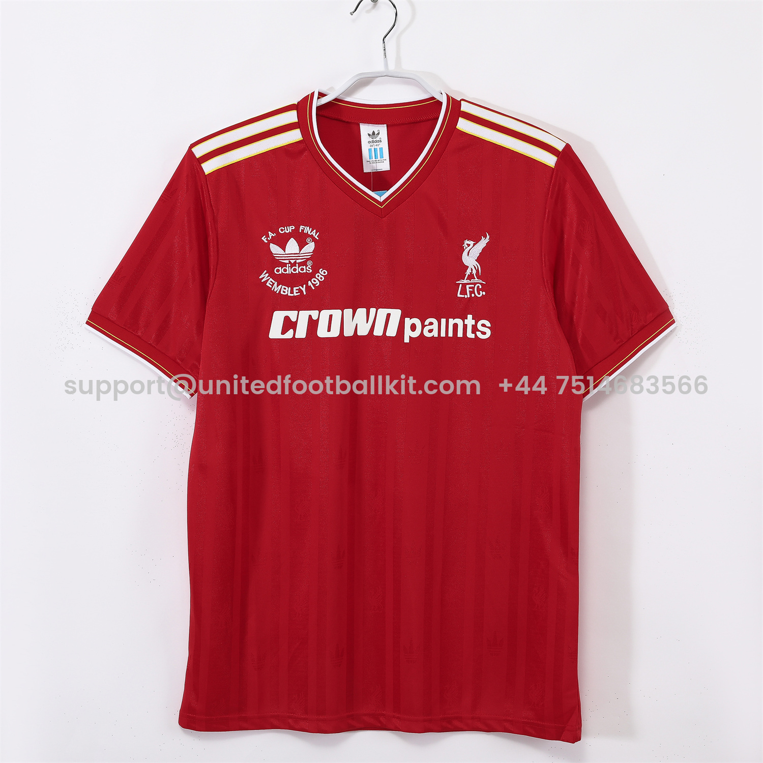 Unitedfootballkit.com | Retro Liver.pool 1985-86 Home Jersey - FA CUP FINAL Version -Customize Name, Number and Patch | Worldwide Shipping