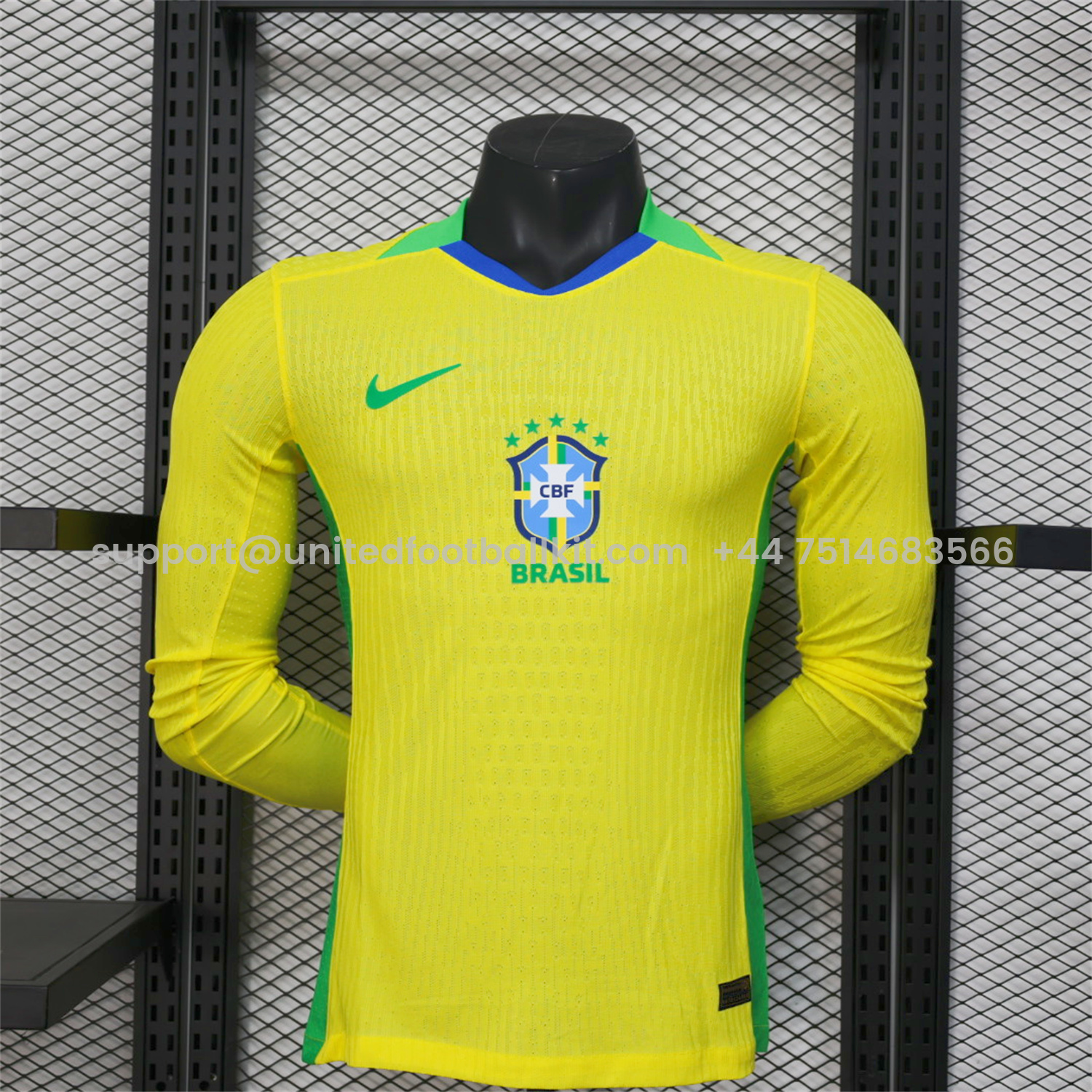 Unitedfootballkit.com | Brazil 2025 Women's Team Home Long Sleeves Jersey - Men's Player Version -Customize Name, Number and Patch | Worldwide Shipping