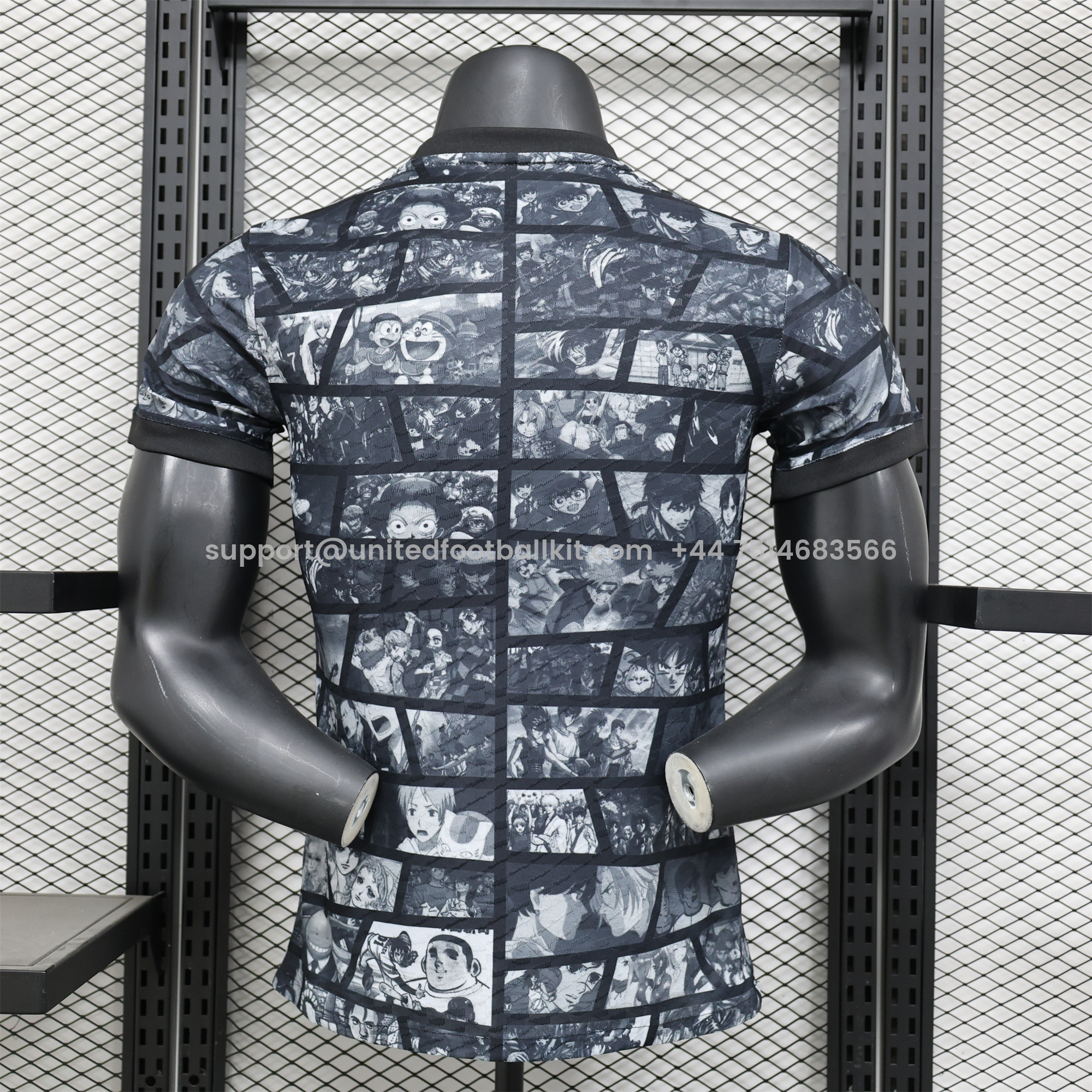 Unitedfootballkit.com | Japan 2024 Black Doraemon Grid Jersey - Player Version -Customize Name, Number and Patch | Worldwide Shipping