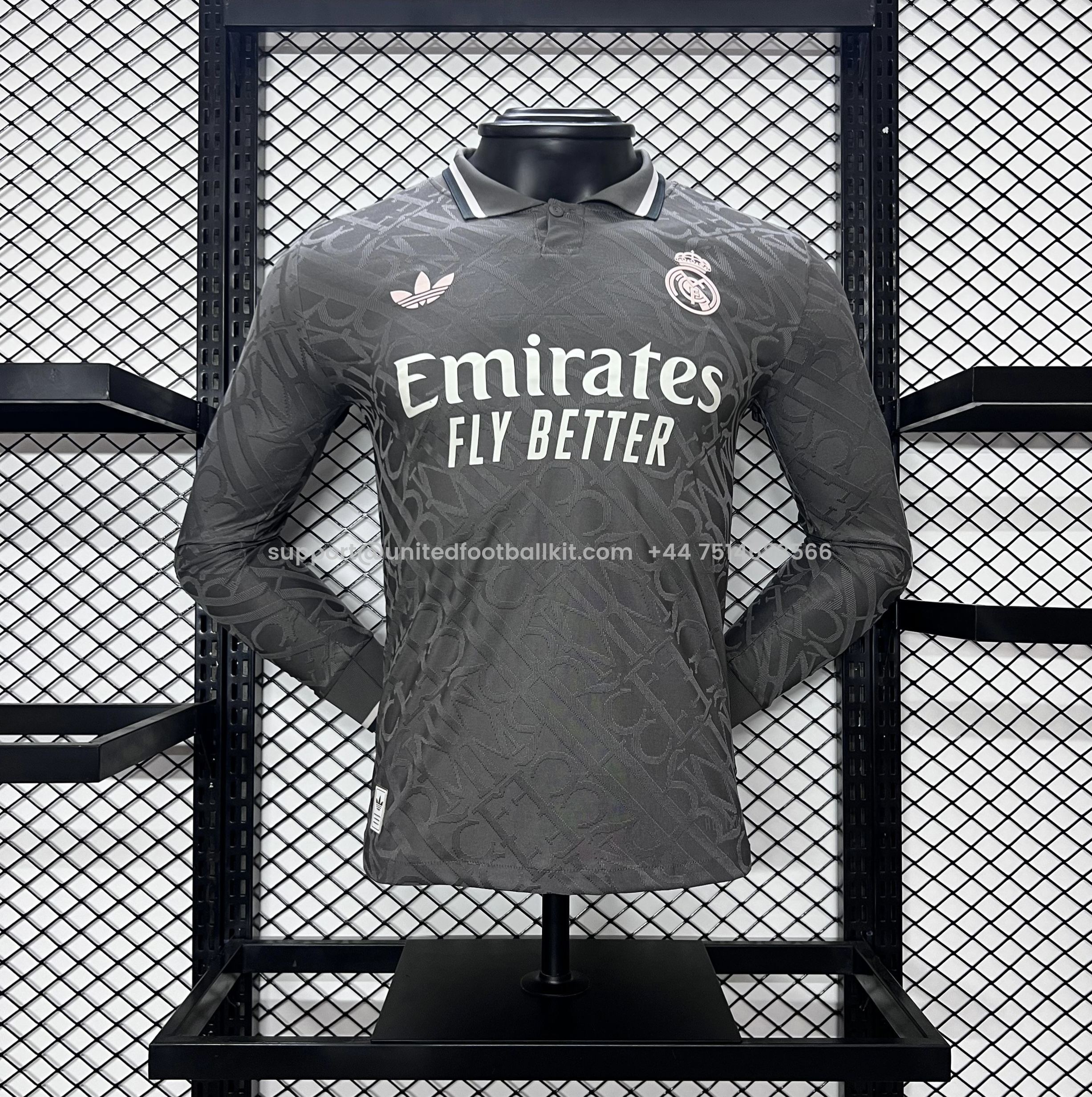 Unitedfootballkit.com | Real Madrid 24-25 Third Long Sleeve Jersey - Player Version -Customize Name, Number and Patch | Worldwide Shipping