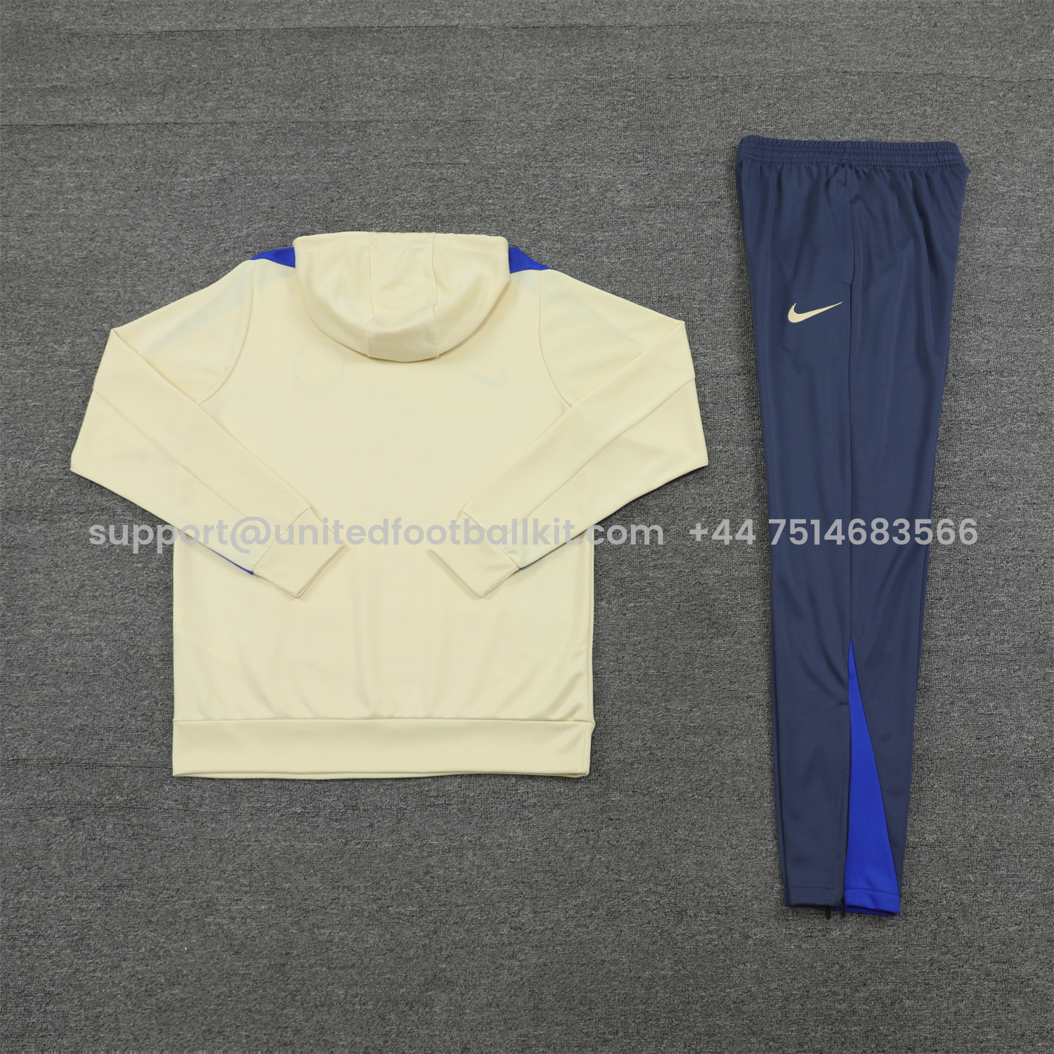 Unitedfootballkit.com | Inter Milan 24-25 Training Hoodie Set - Yellow Hoodie and Blue - Gray Pants -Customize Name, Number and Patch | Worldwide Shipping