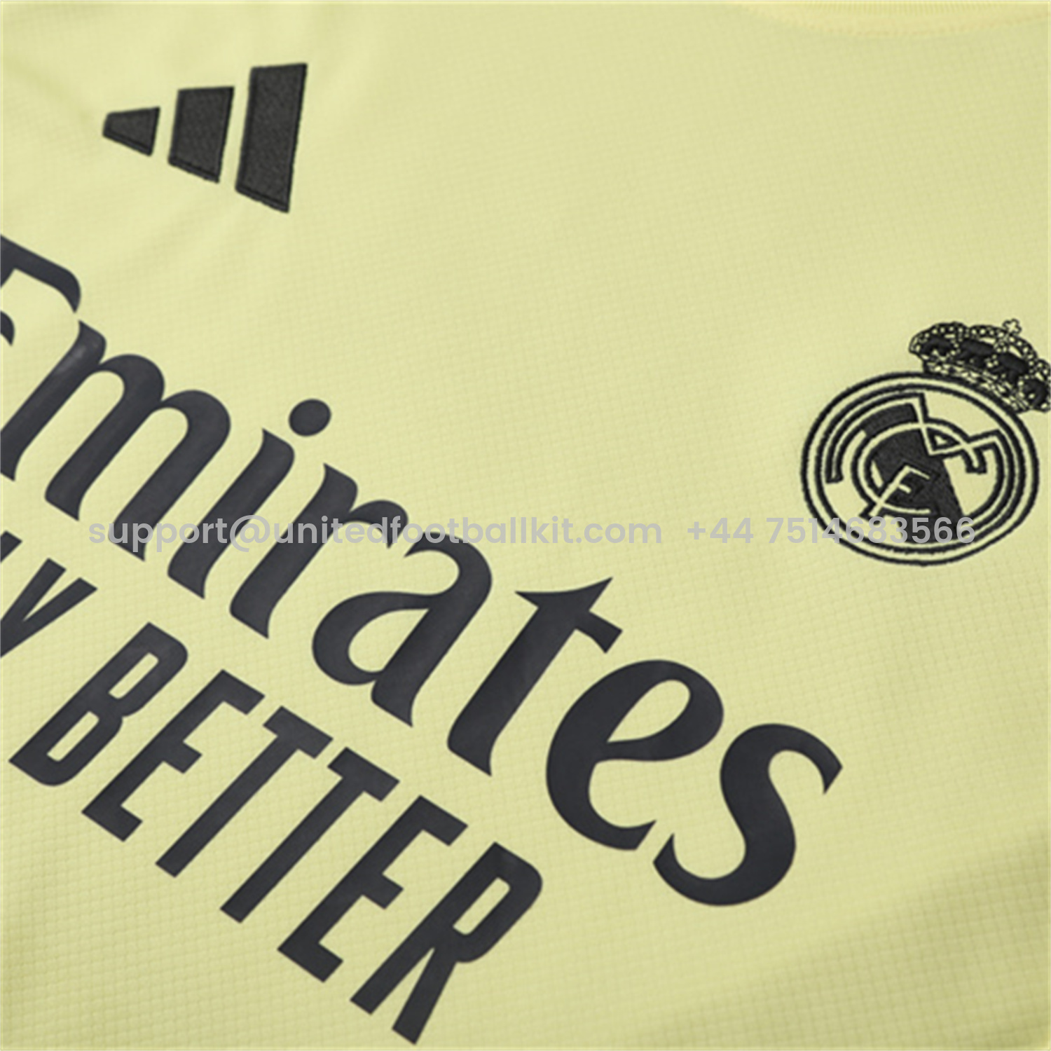 Unitedfootballkit.com | Real Madrid 25-26 Short-Sleeve Training Set - Yellow Top and Grey Shorts -Customize Name, Number and Patch | Worldwide Shipping