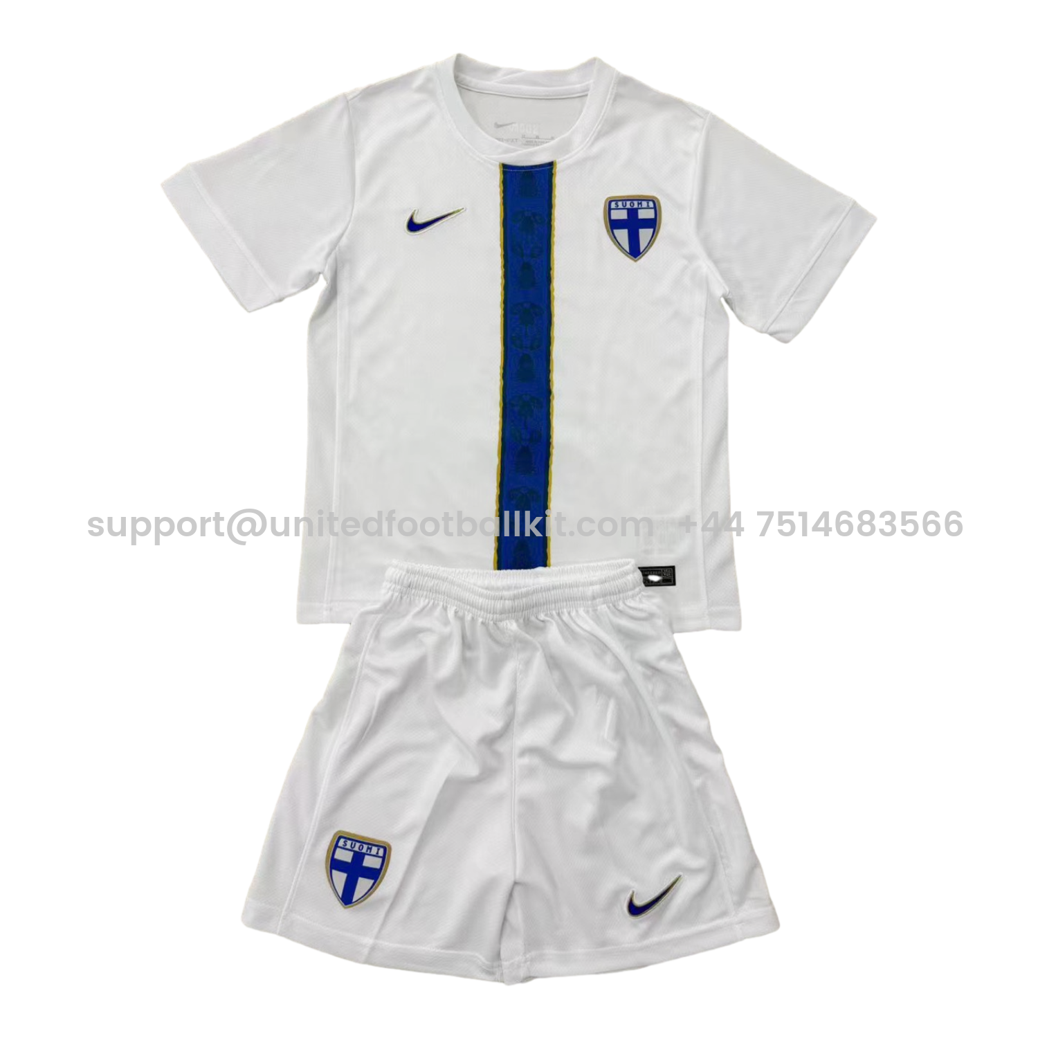 Unitedfootballkit.com | Finland 2026 Home Men's Adult Jersey Set - Fans Version -Customize Name, Number and Patch | Worldwide Shipping