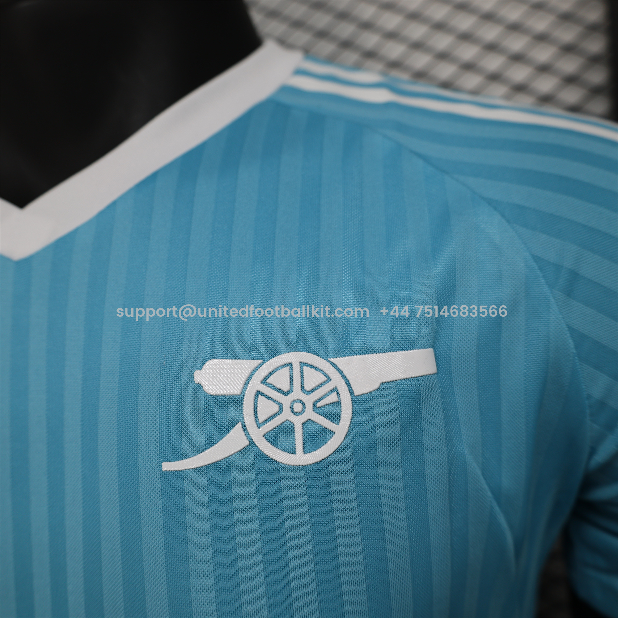 Unitedfootballkit.com | Arsenal 24-25 Sky Blue Trefoil Vintage Jersey - Player Version -Customize Name, Number and Patch | Worldwide Shipping