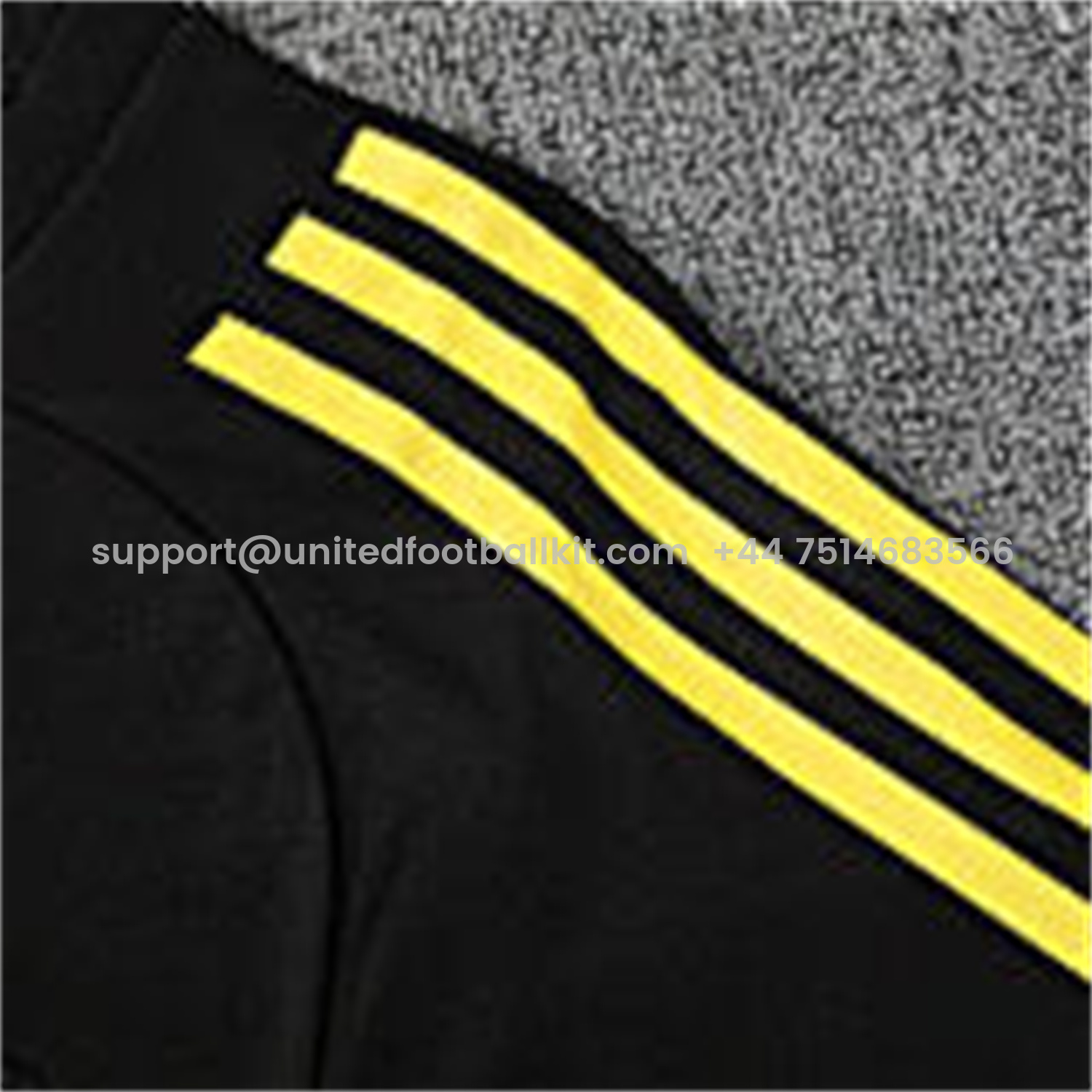 Unitedfootballkit.com | Manchester United 25-26 Short-Sleeve Training Set - Yellow Lines Black Top & Black Shorts -Customize Name, Number and Patch | Worldwide Shipping