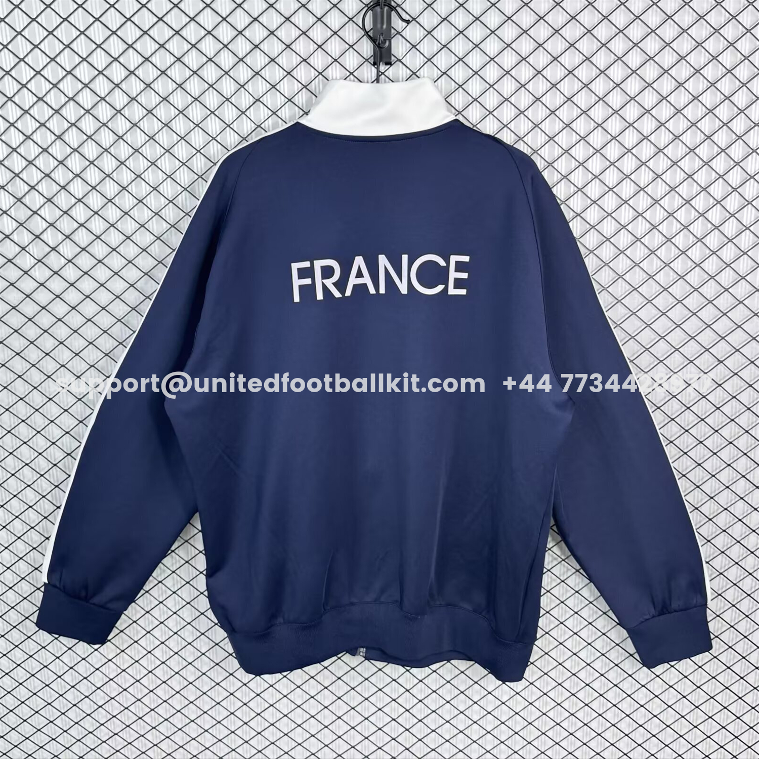 Unitedfootballkit.com | Retro France 2014 Home Windbreaker -Customize Name, Number and Patch | Worldwide Shipping