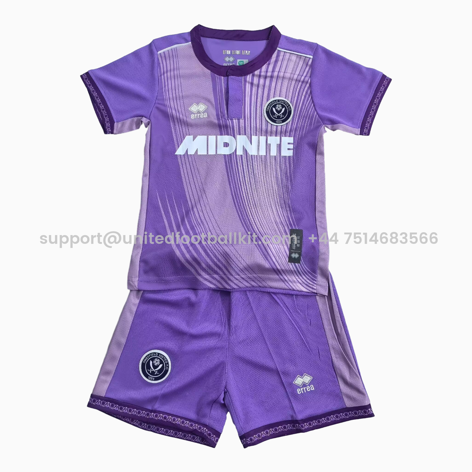 Unitedfootballkit.com | Sheffield United 25-26 Third Purple Kids Kit -Customize Name, Number and Patch | Worldwide Shipping