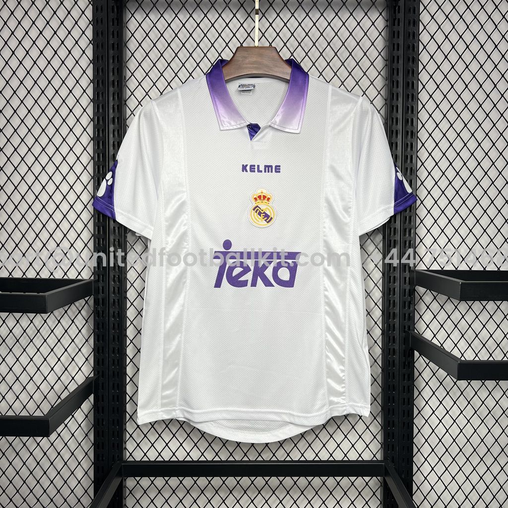 Unitedfootballkit.com | Retro Real Madrid 1997-98 Home Stadium Jersey -Customize Name, Number and Patch | Worldwide Shipping