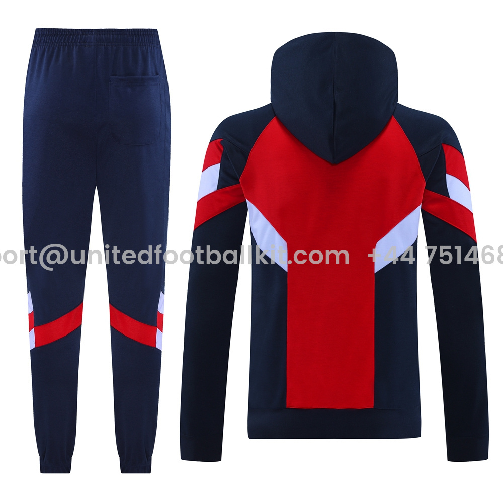 Unitedfootballkit.com | Arsenal 24-25 Originals LFSTLR Training Hoodie Set - Red Hoodie and Deep Blue Pants -Customize Name, Number and Patch | Worldwide Shipping