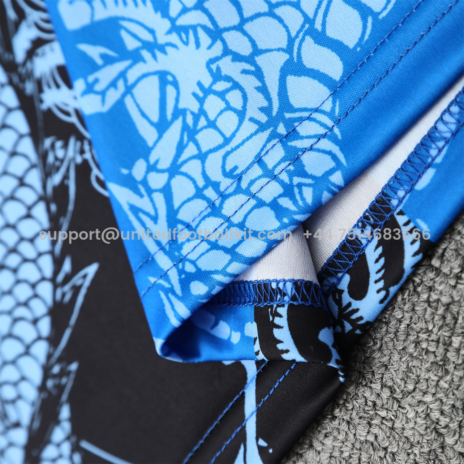 Unitedfootballkit.com | Real Madrid 25-26 Vest Training Set - Blue Black Dragon Vest & Black-White Shorts -Customize Name, Number and Patch | Worldwide Shipping