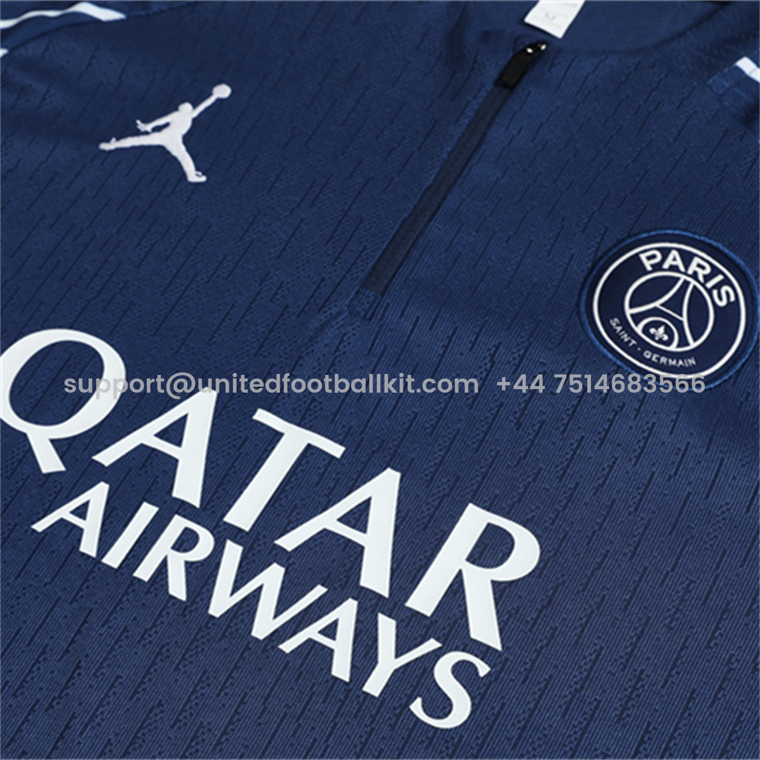 Unitedfootballkit.com | Paris Saint-Germain PSG 25-26 Long Sleeve Training Set - JD White Wing Royal Blue Top and Pants -Customize Name, Number and Patch | Worldwide Shipping