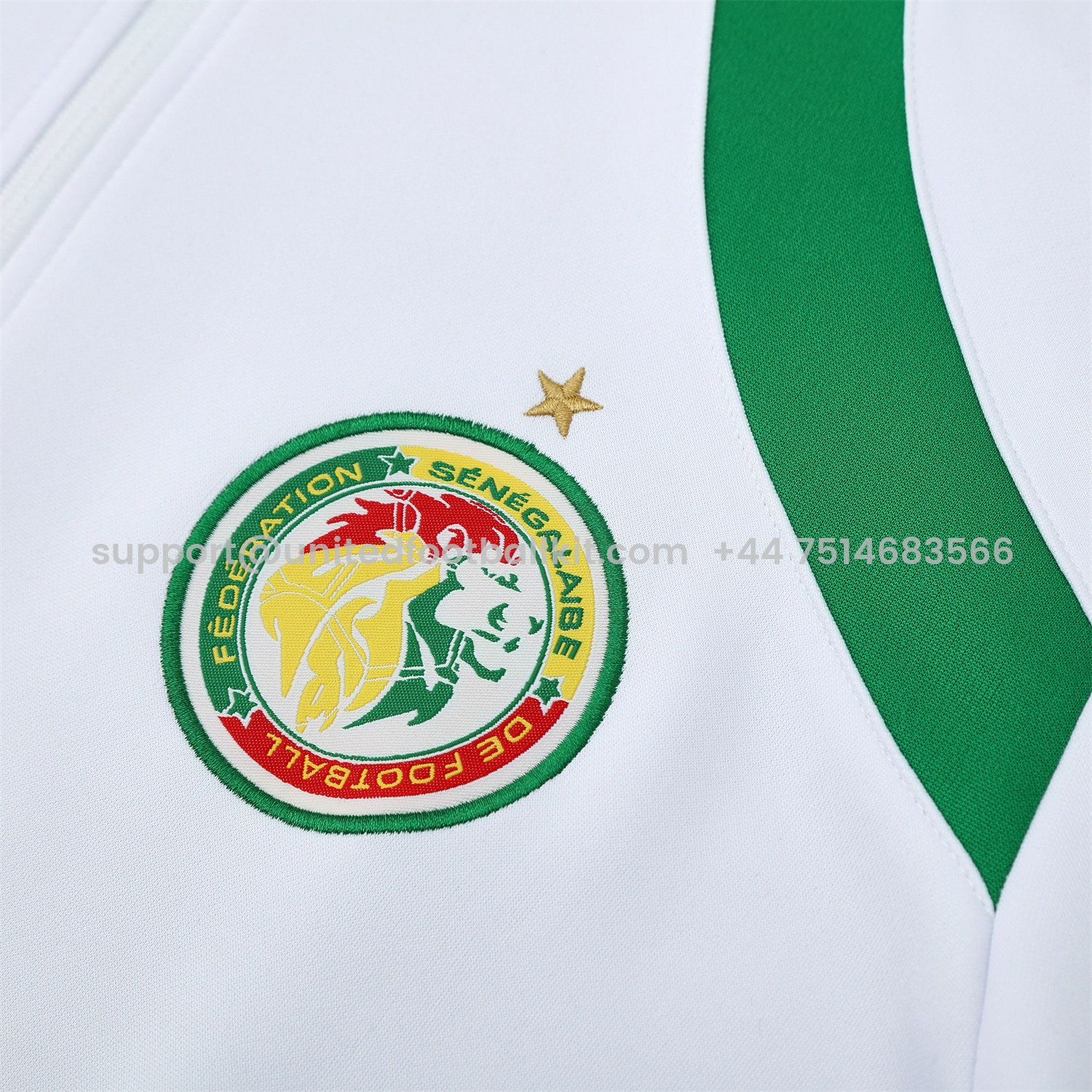 Unitedfootballkit.com | Senegal 25-26 Jacket Training Tracksuit - White Jackets & Green Pants -Customize Name, Number and Patch | Worldwide Shipping
