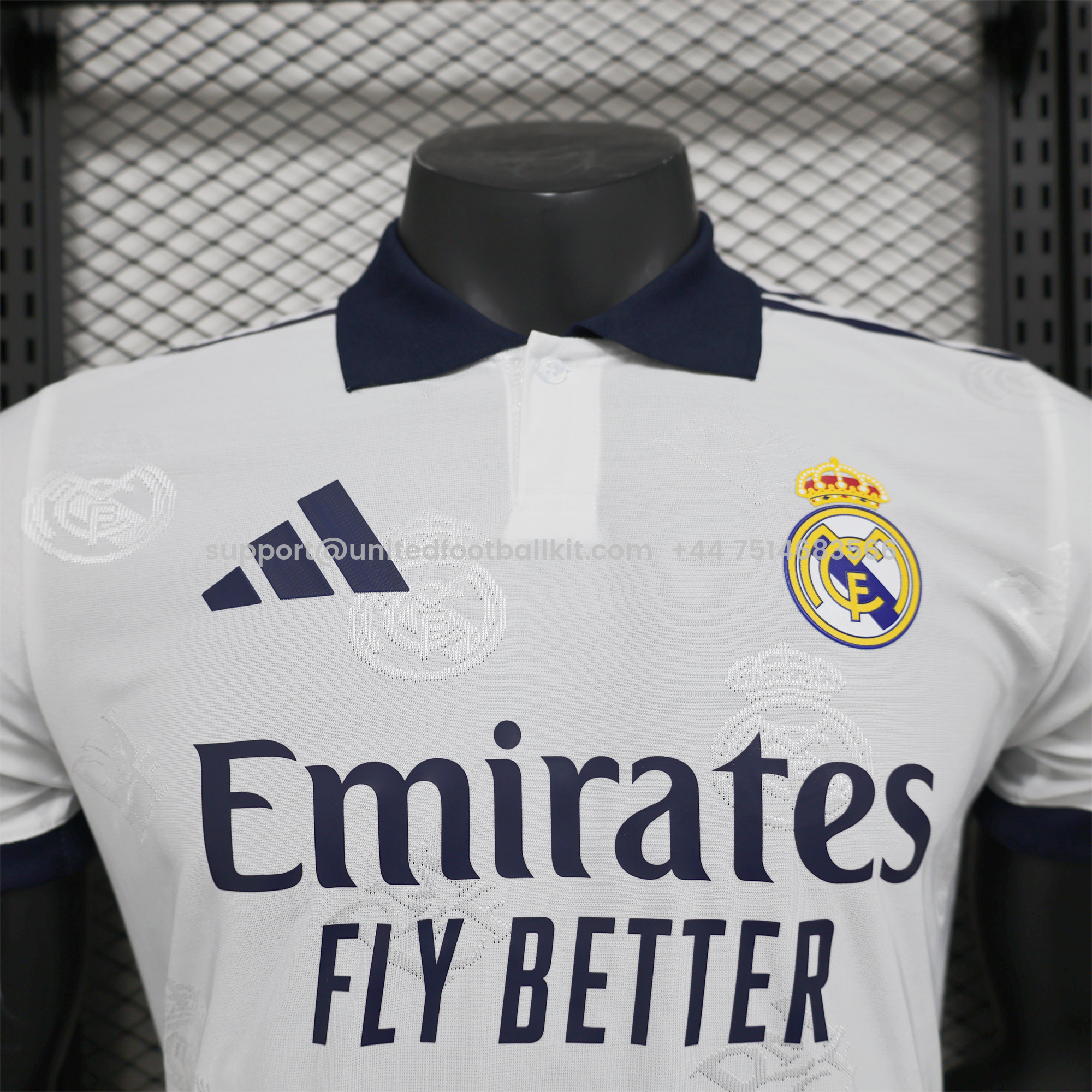 Unitedfootballkit.com | Real Madrid 24-25 White LOGO Special Edition Jersey - Player Version -Customize Name, Number and Patch | Worldwide Shipping