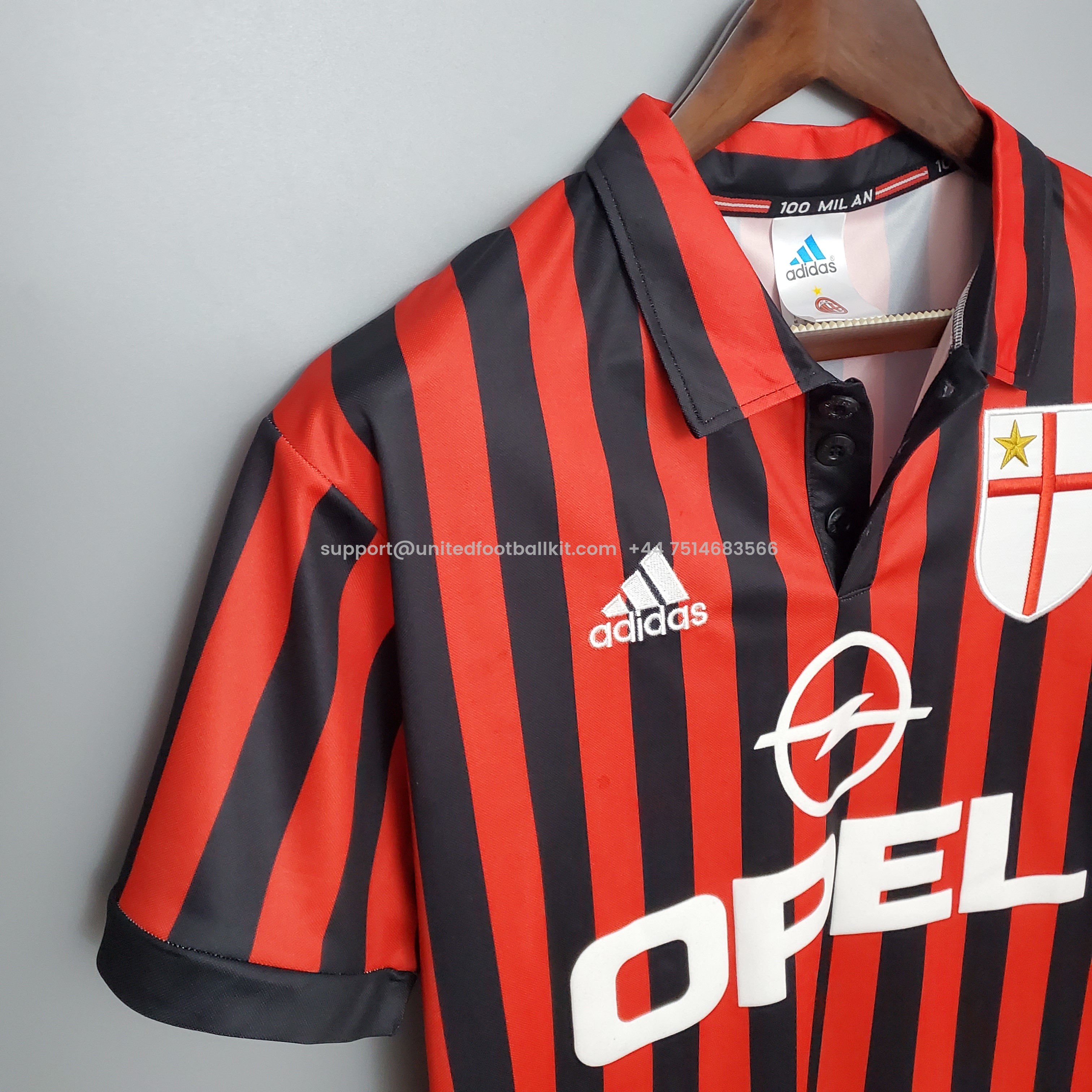 Unitedfootballkit.com | Retro AC Milan 99-00 Home Stadium Jersey -Customize Name, Number and Patch | Worldwide Shipping