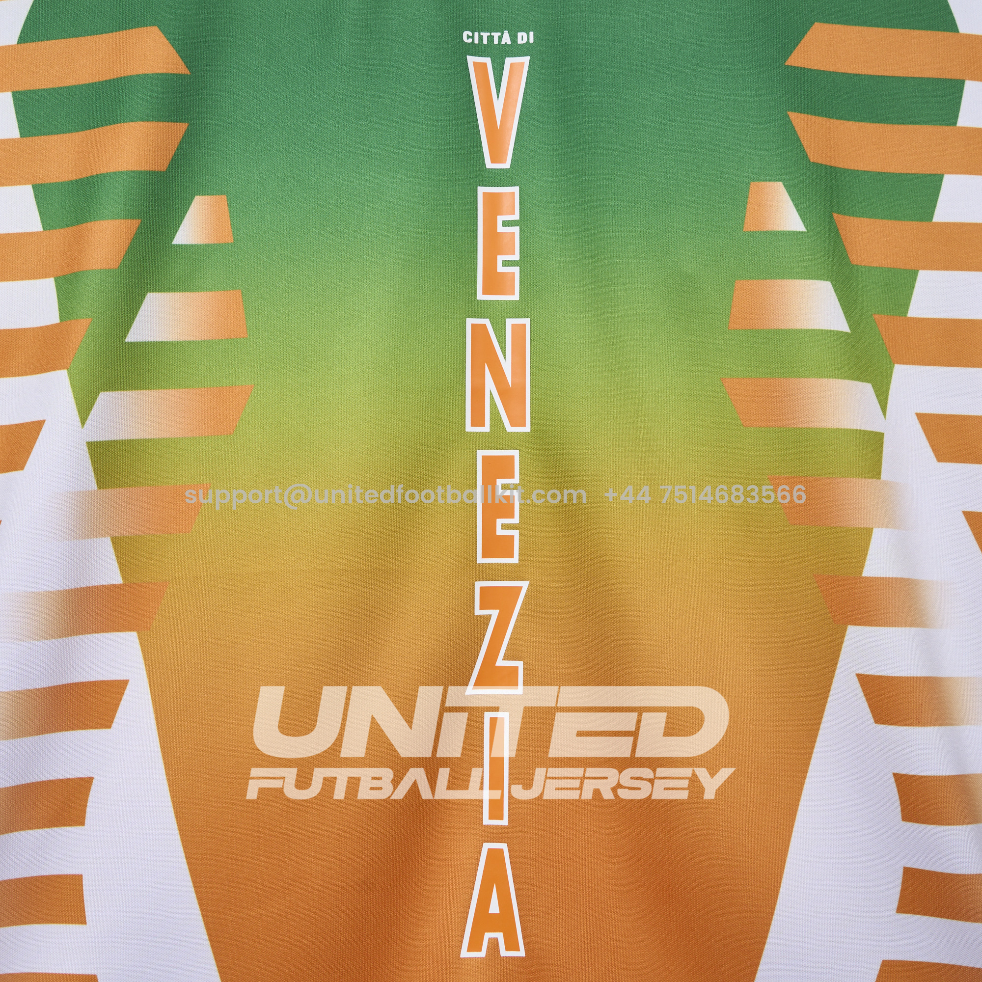 Unitedfootballkit.com | Venezia FC 24-25 Orange and Green Pre-Match Jersey - Fans Version -Customize Name, Number and Patch | Worldwide Shipping