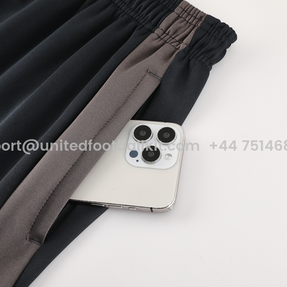 Unitedfootballkit.com | Real Madrid 24-25 Jacket Training Tracksuit - Light Pink Top and Deep Grey Pants -Customize Name, Number and Patch | Worldwide Shipping