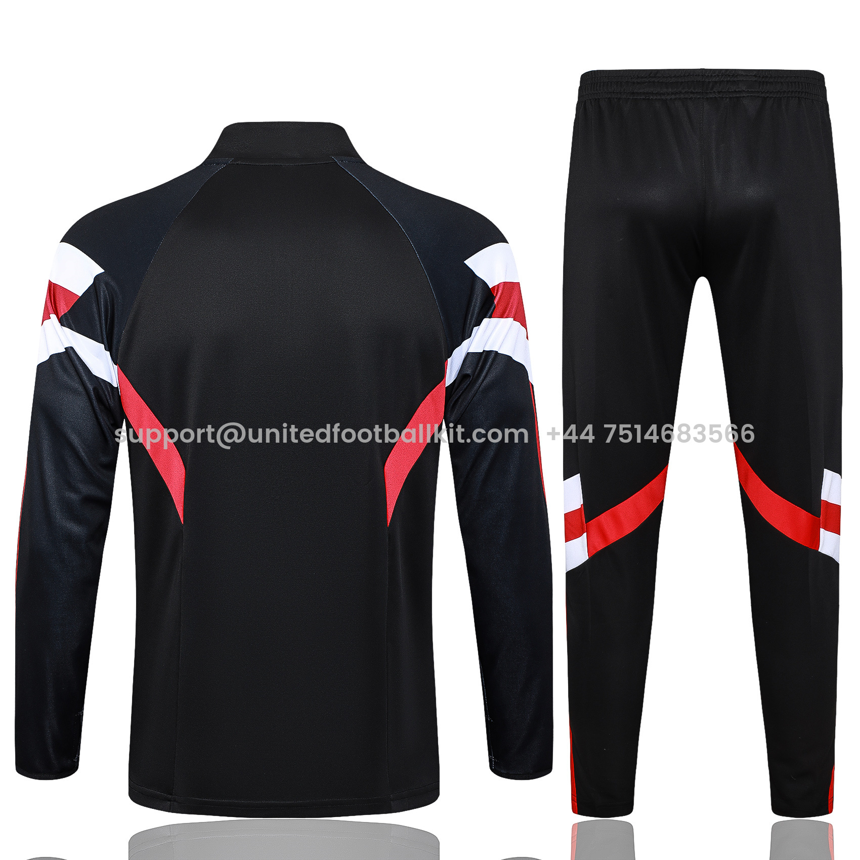 Unitedfootballkit.com | Manchester United 24-25 Originals LFSTLR Long Sleeve Training Set - Black -Customize Name, Number and Patch | Worldwide Shipping