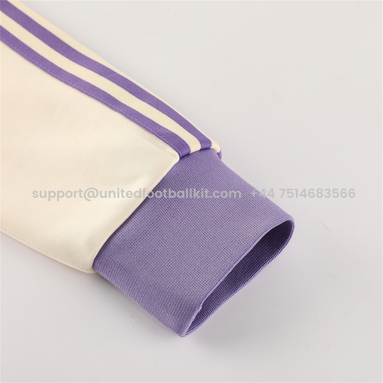 Unitedfootballkit.com | Real Madrid 24-25 Throwback Jacket Training Tracksuit - Off-white Jackets & Purple Pants -Customize Name, Number and Patch | Worldwide Shipping