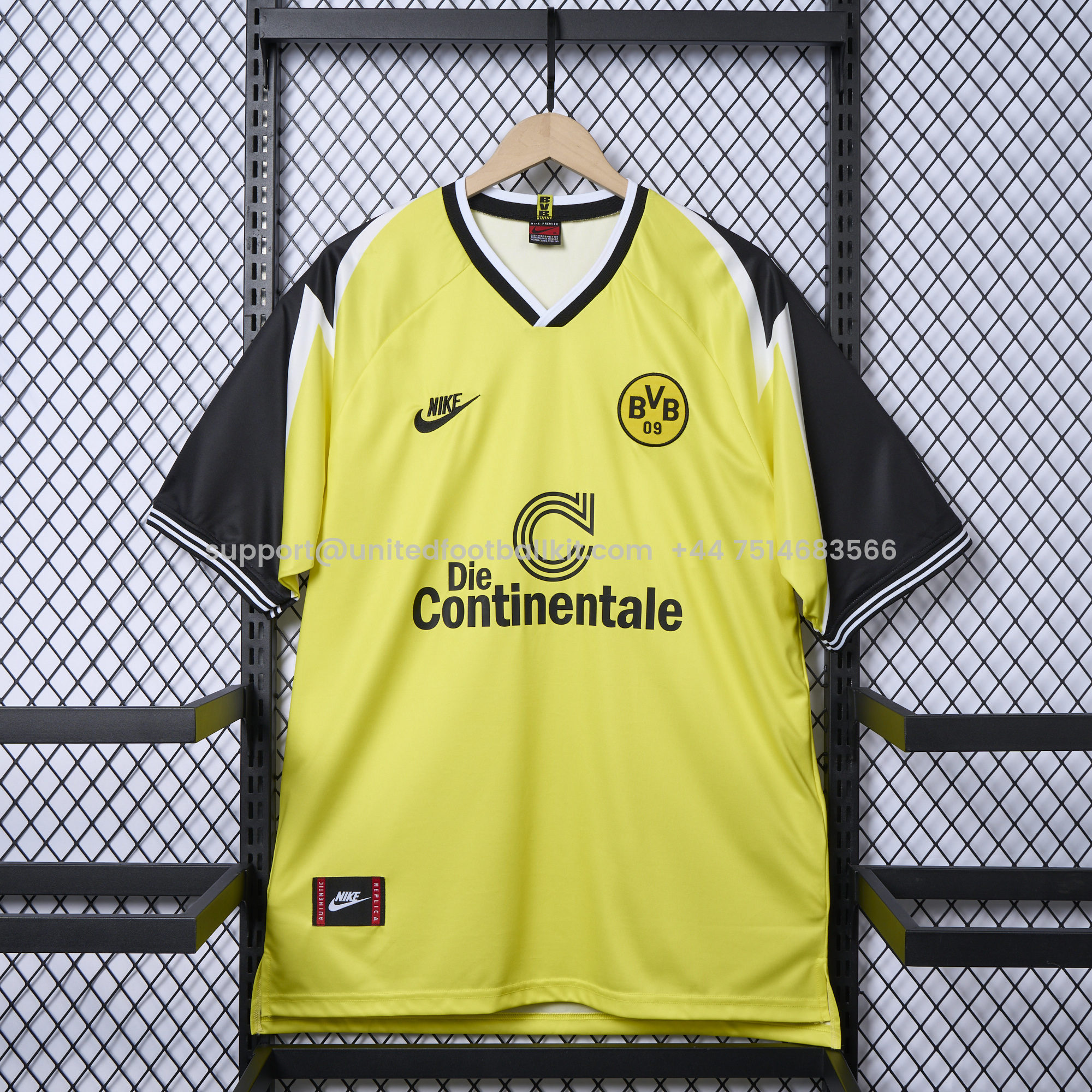 Unitedfootballkit.com | Dortmund Retro 95-96 Home Shirt -Customize Name, Number and Patch | Worldwide Shipping