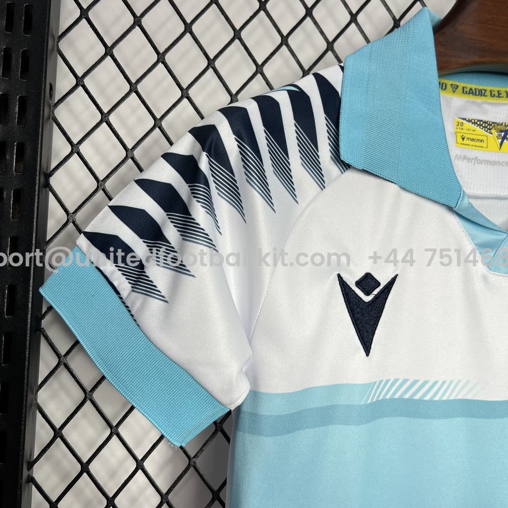 Unitedfootballkit.com | Cádiz Cadiz 24-25 Away Kids Kit -Customize Name, Number and Patch | Worldwide Shipping