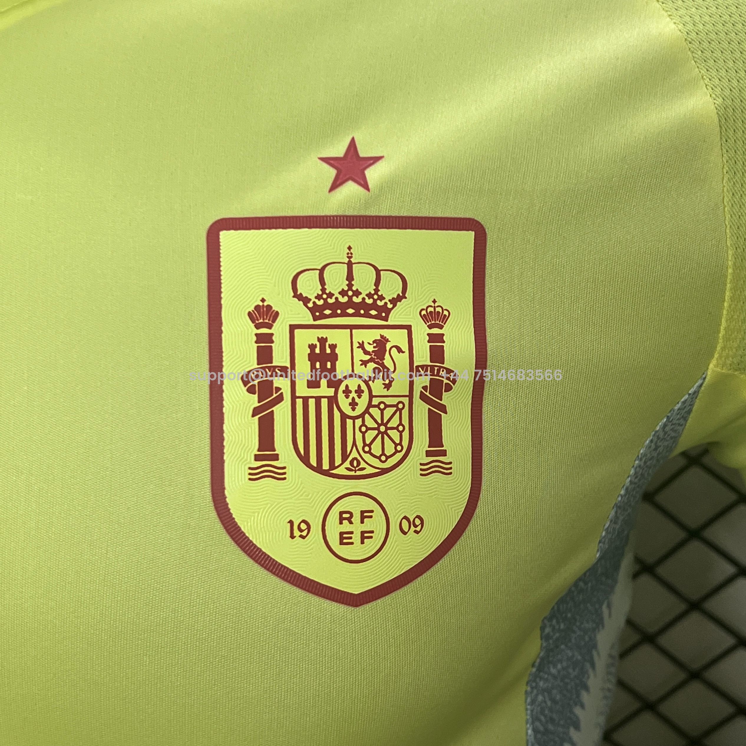 Unitedfootballkit.com | Spain 2024 Away Long Sleeve Jersey - Player Version -Customize Name, Number and Patch | Worldwide Shipping