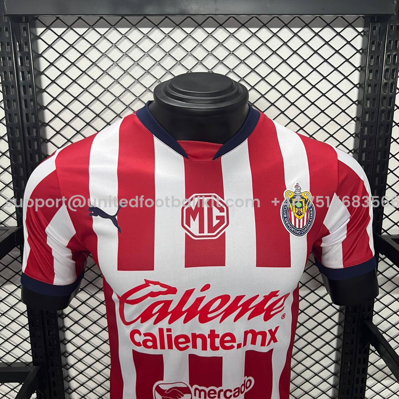 Unitedfootballkit.com | Chivas de Guadalajara 24-25 Home Stadium Jersey - Player Version -Customize Name, Number and Patch | Worldwide Shipping