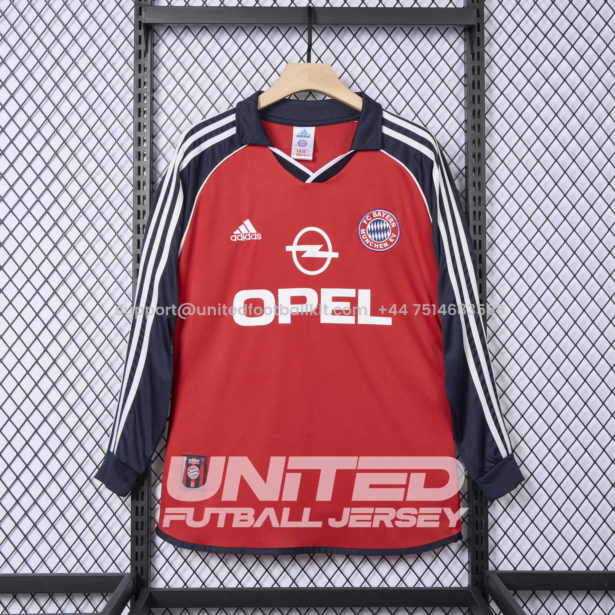Unitedfootballkit.com | Retro Bayern Munich 2000-01 Home Long Sleeve Jersey -Customize Name, Number and Patch | Worldwide Shipping